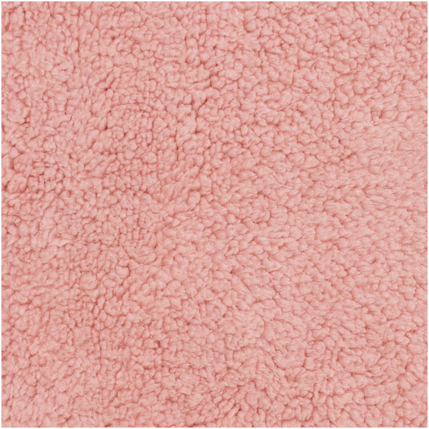 Meterware Teddyplüsch von Rico Design in Rosa, zeigt weichen, flauschigen Stoff mit einer Breite von 155 cm.