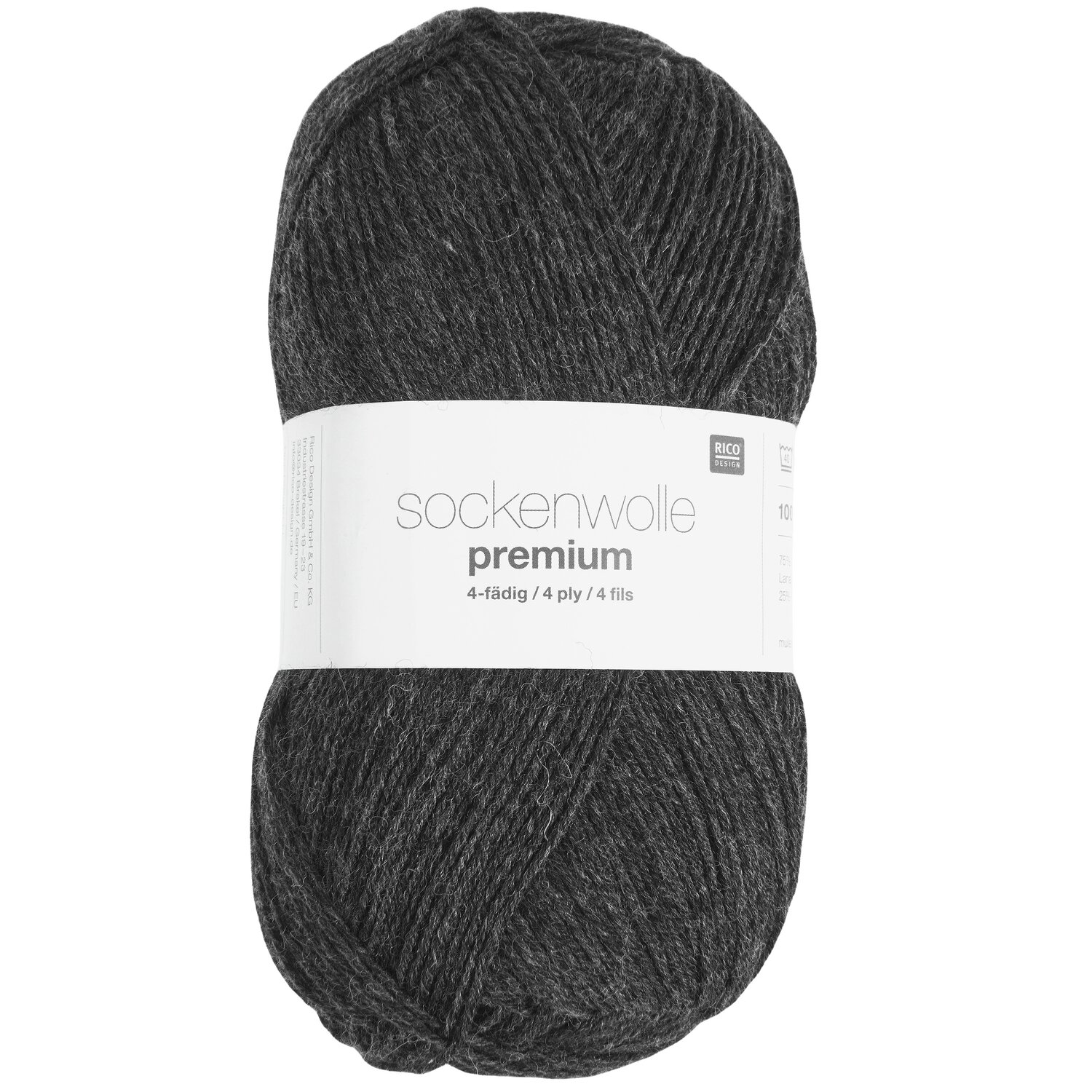 Rico Design Sockenwolle Premium 4-fädig Anthrazit