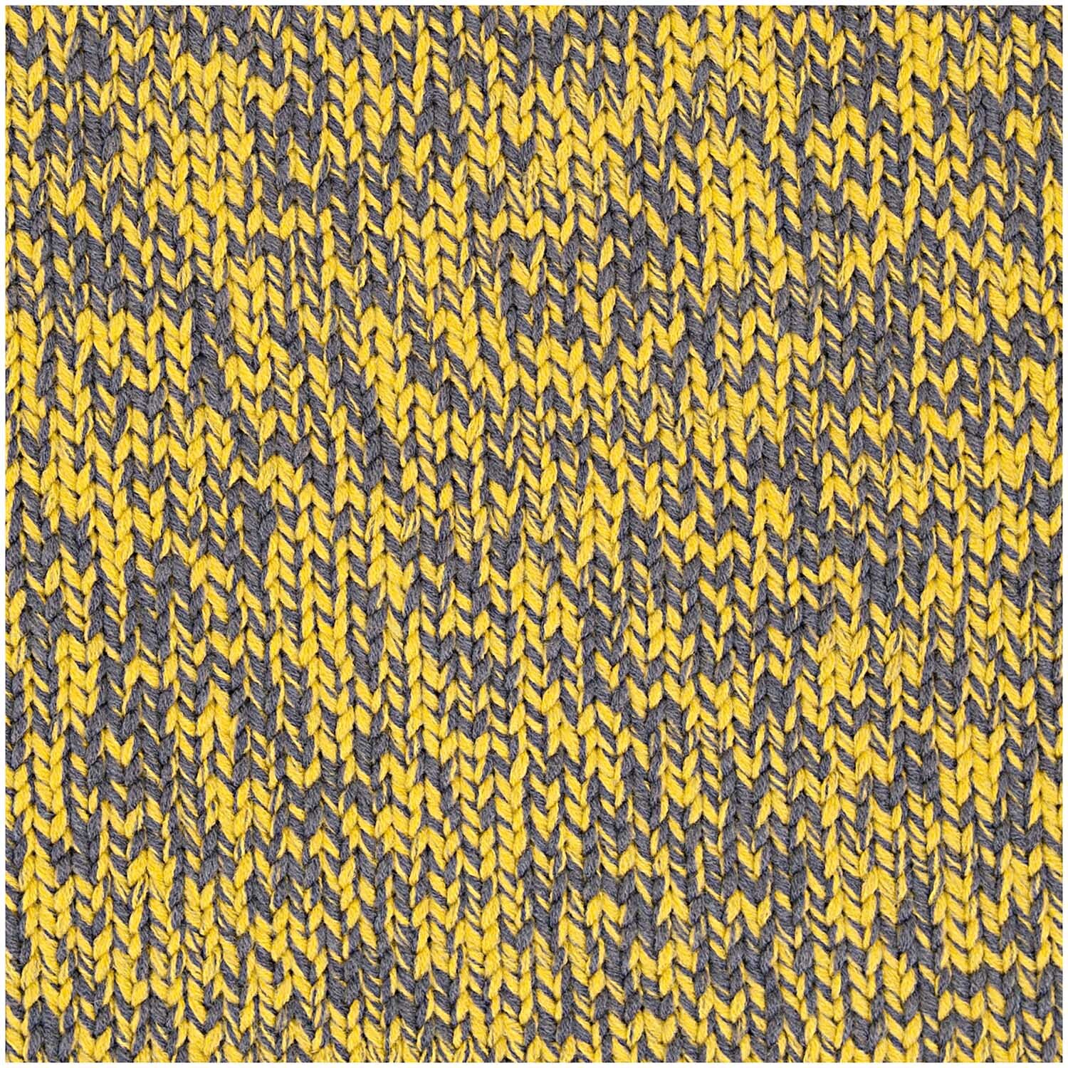 Polar Duo 50g 48m Farbe Anthrazit/Gelb von idee. Creativmarkt Polar Duo, ein gestricktes Muster in Anthrazit und Gelb, ideal für kreative Strickprojekte.