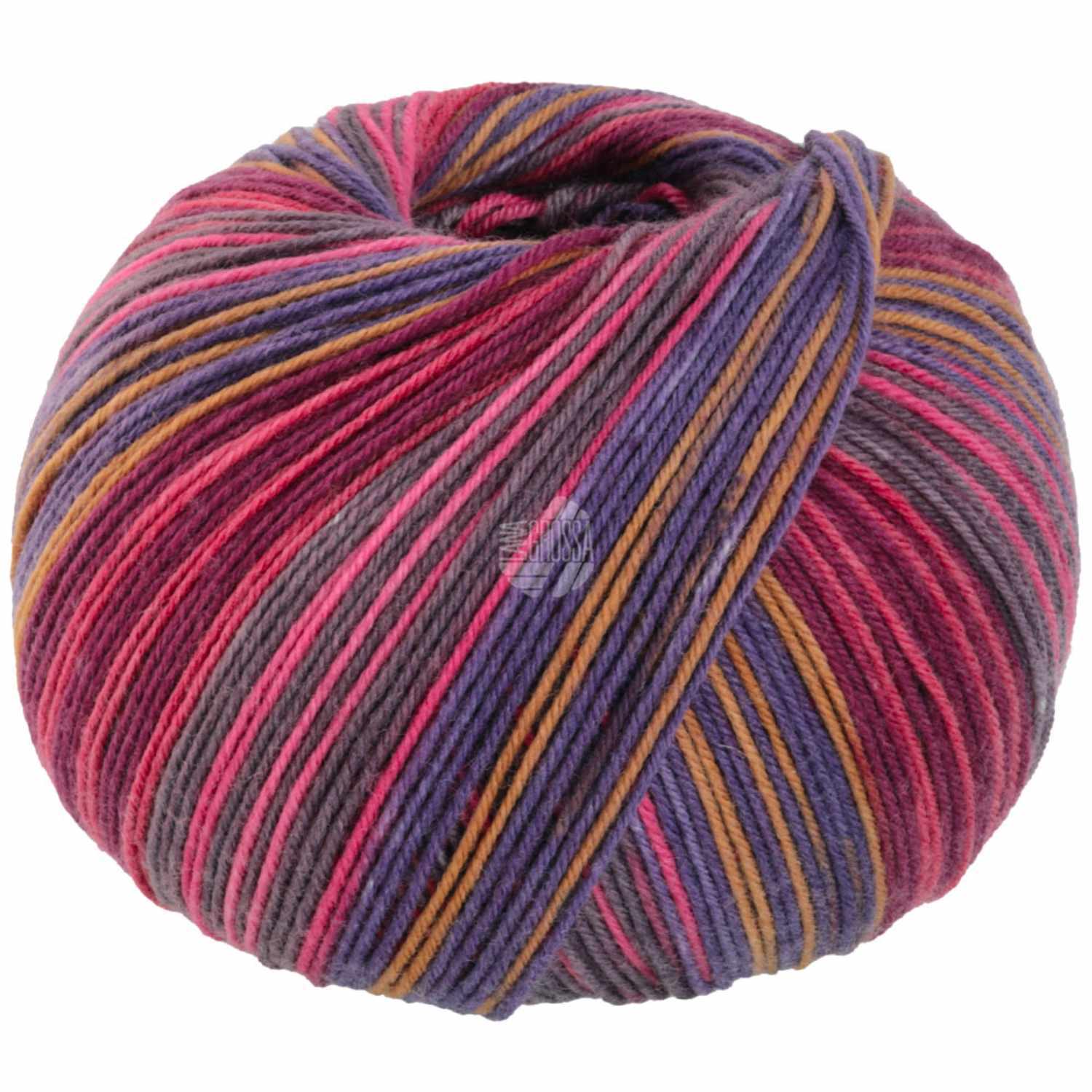 Meilenweit 100 Seta Papillon 100g 400m Farbe Aubergine/Sandgelb/Pink von LANA GROSSA Mode mit Wolle Handels- und Vertriebs 