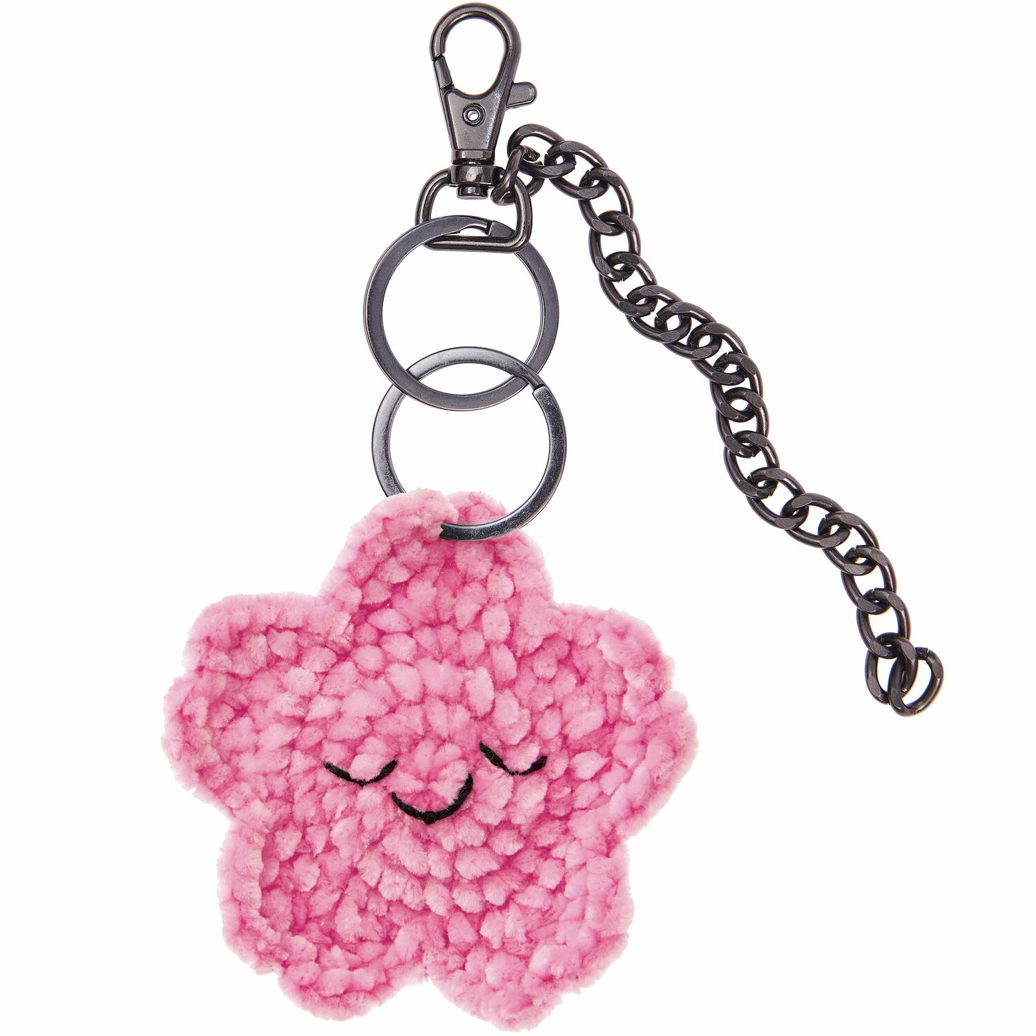 Ricorumi Rico Chingus: Pinker Schlüsselanhänger in Sternform mit Kette und Karabiner, ideal für Taschen.