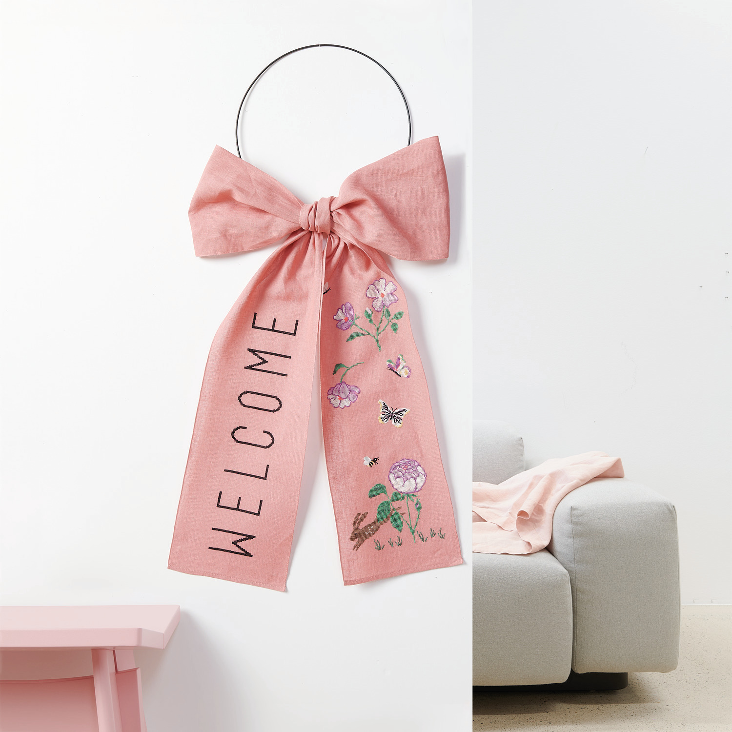 Stickpackung Schleife Welcome Stickpackung Schleife Welcome