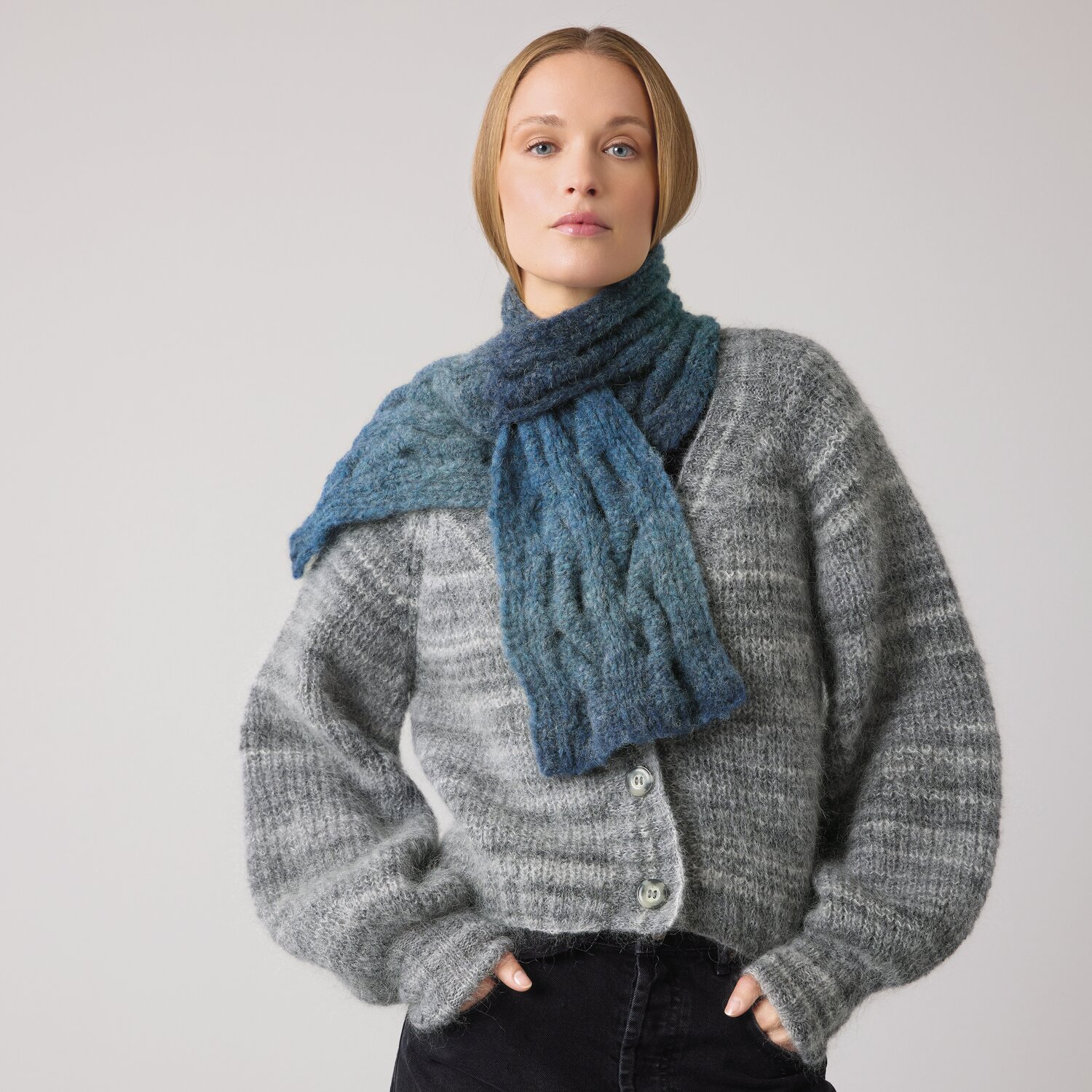 Strickset Schal Modell 16 aus Die Neue Masche No. 14 von idee. Creativmarkt