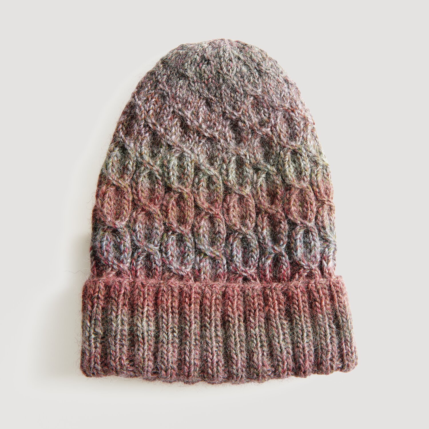Gestrickte Mütze mehrfarbig