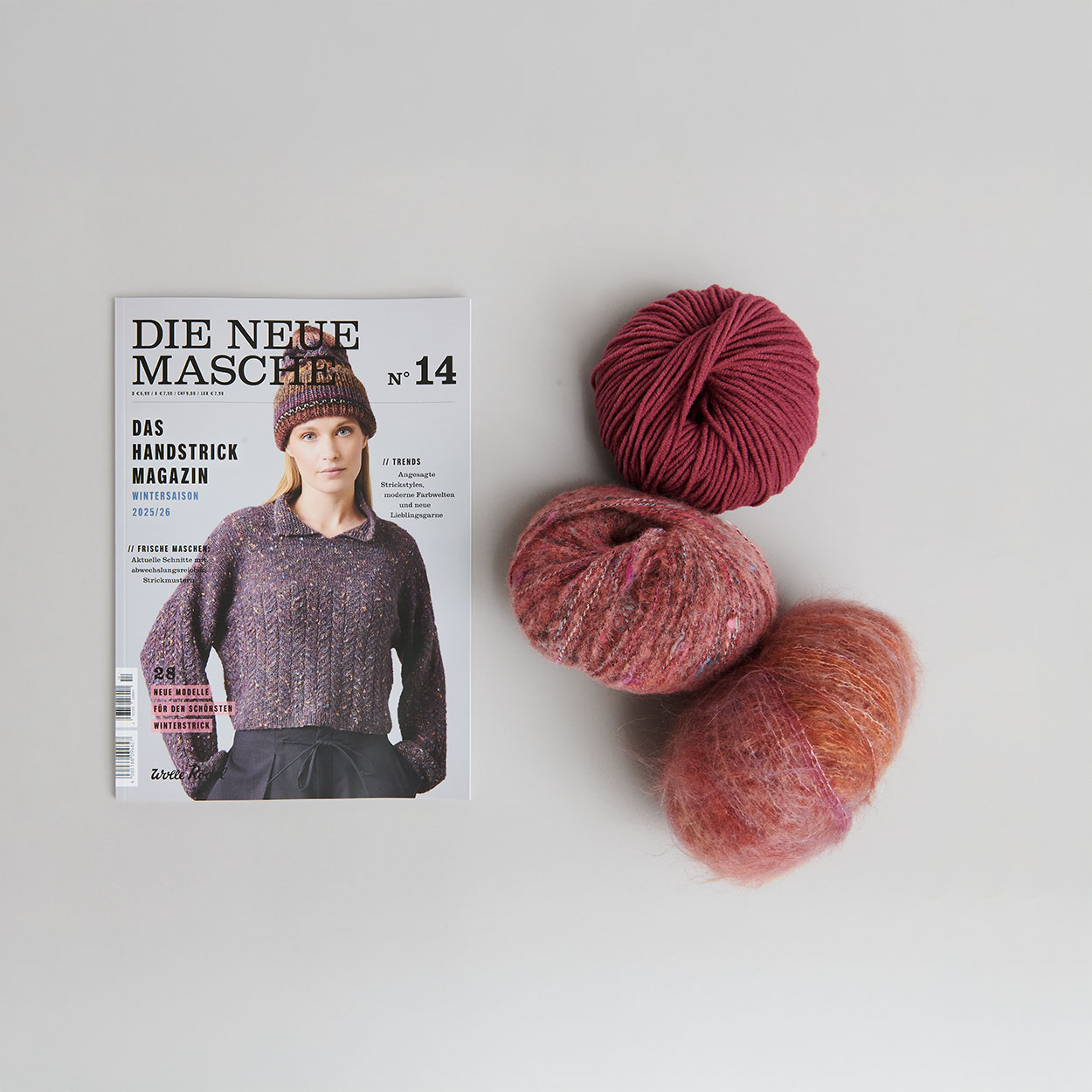 Die Neue Masche N°  14 mit 3 Wollknäuel.