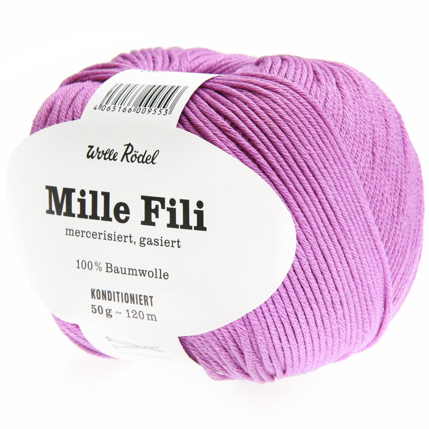Mille Fili 50g 120m Farbe Violett von idee. Creativmarkt Mille Fili Wolle von Wolle Rödel in Violett, 50g Knäuel, 120m Länge, aus 100% Baumwolle.
