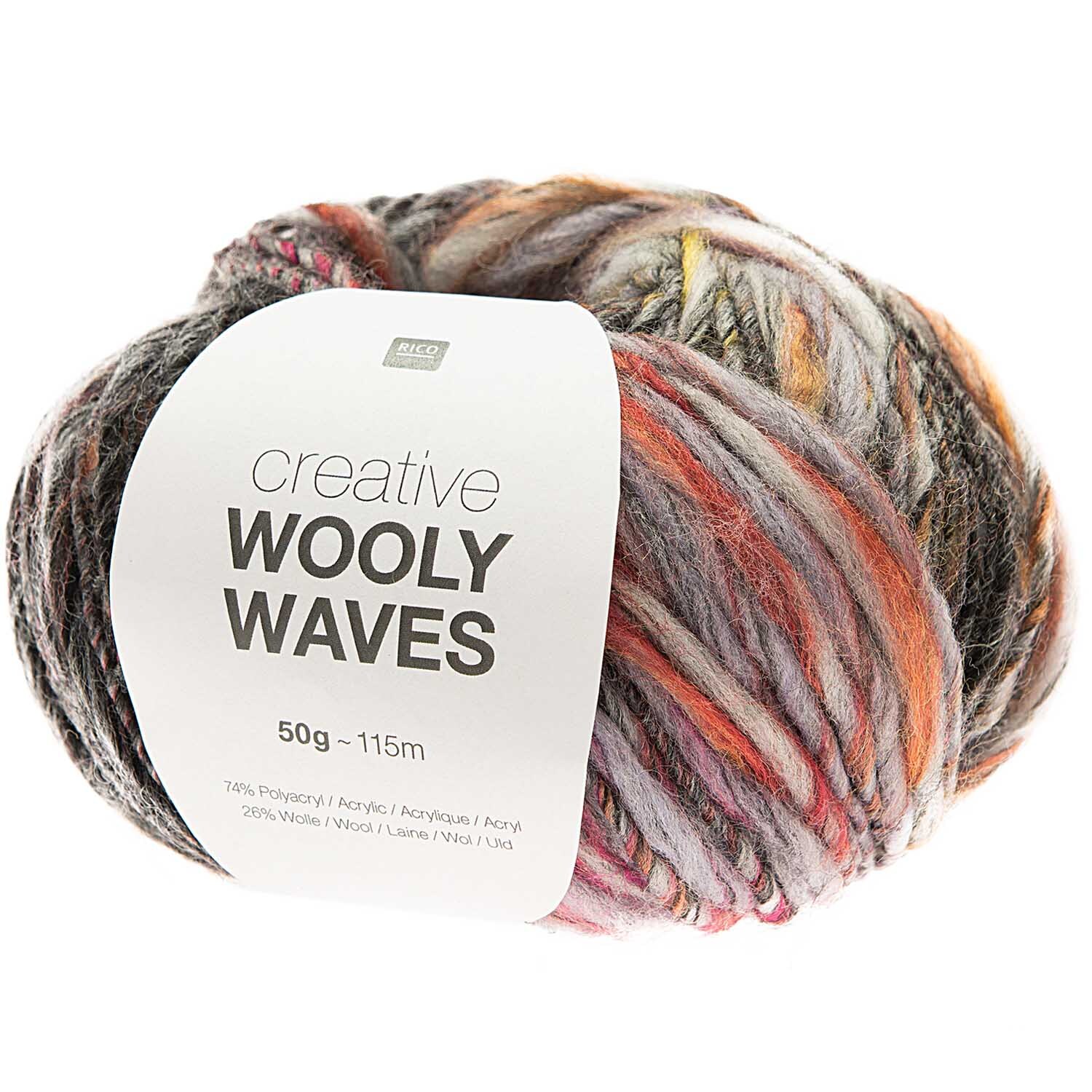 Creative Wooly Waves 50g 115m Farbe Anthrazit von Rico Design Creative Wooly Waves von Rico Design: Weiches Garn in Anthrazit, ideal für Strickprojekte.