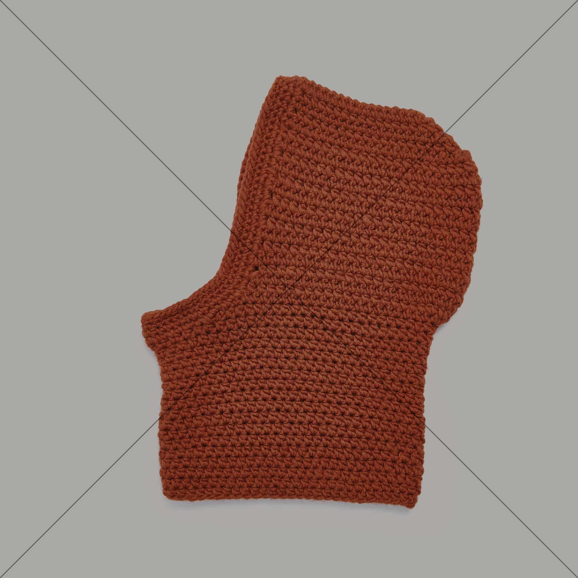 Gehäkeltes Balaklava in Rot: Modell 11 aus dem Heft Winter Crochet Collection