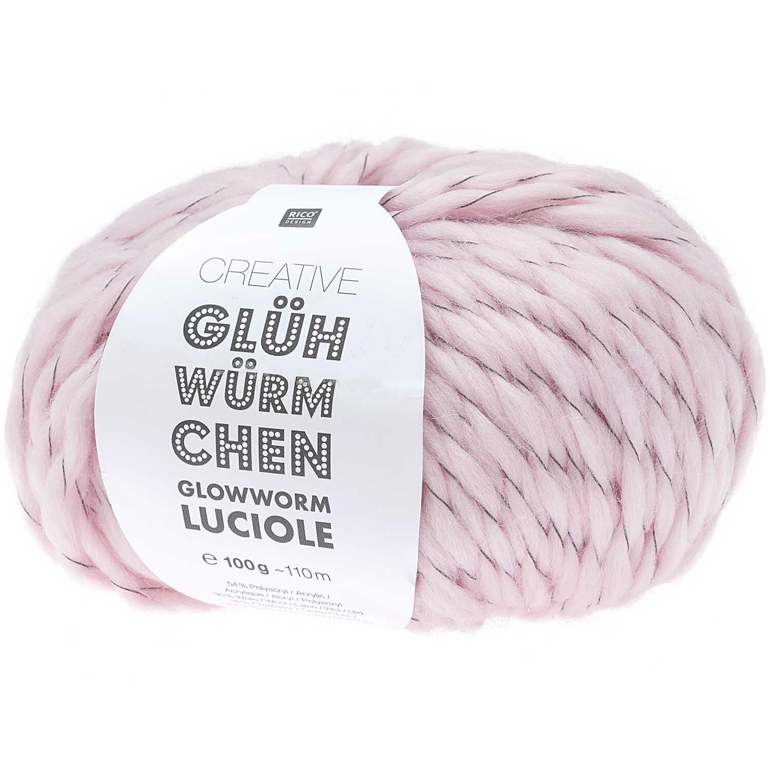Creative Glühwürmchen 100g 110m Farbe Puder von Rico Design Creative Glühwürmchen: Weiches Garn in Puder von Rico Design, 100g, 110m, ideal für Strickprojekte.
