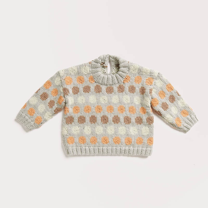 Gestrickter Babypullover: Modell 05 aus dem Heft Rico Baby 042