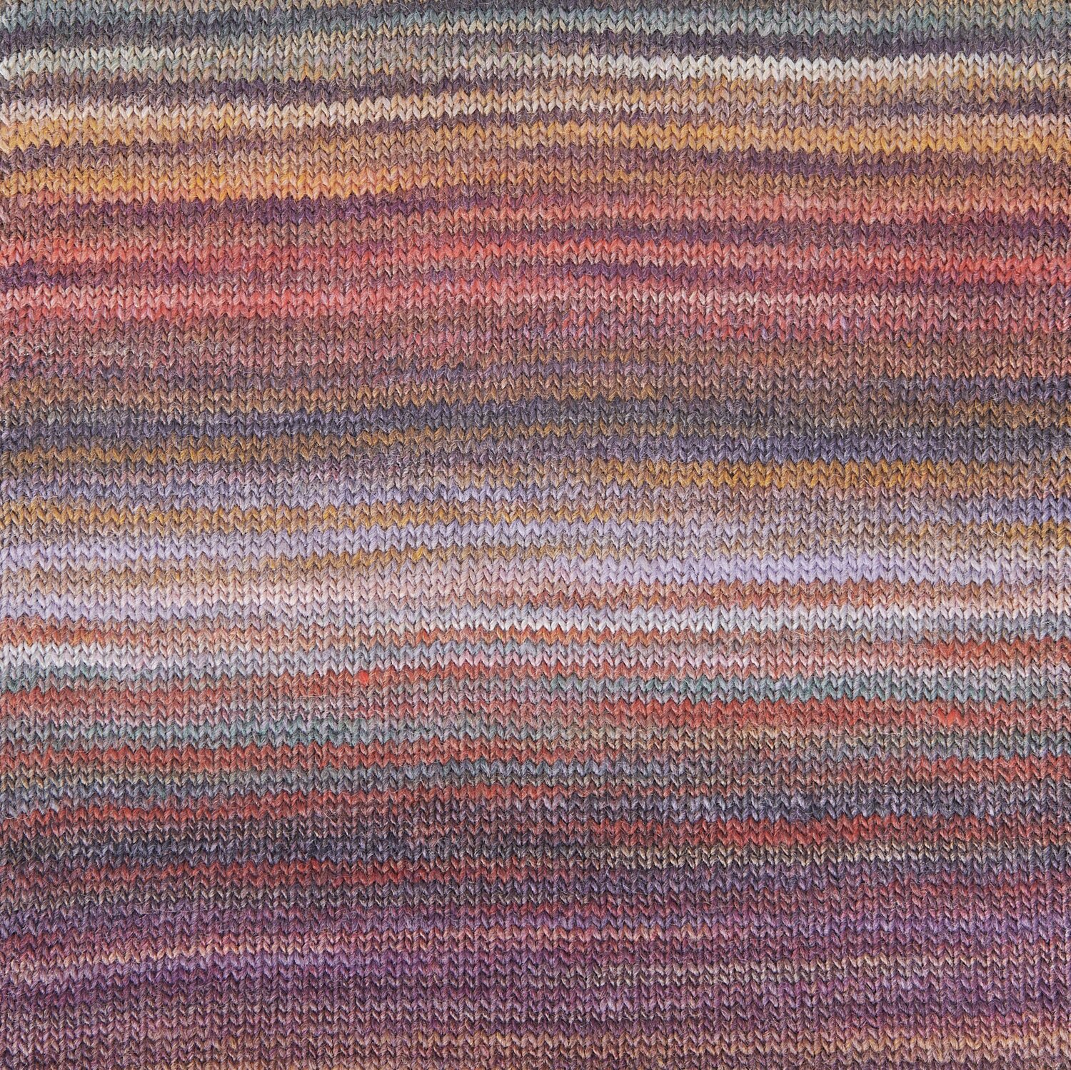 Creative Melange aran Wonderball, gestricktes Muster in Flieder-Orange, 200g 640m, zeigt sanfte Farbverläufe.