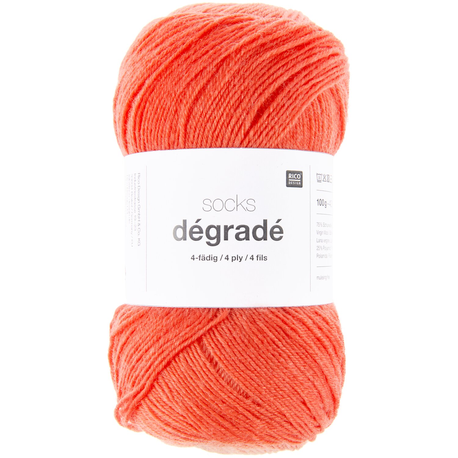 Socks Dégradé 4-fädig 100g 400m Farbe Rot von Rico Design