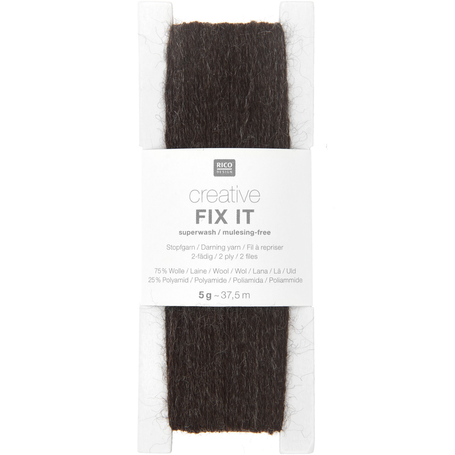 Creative Fix It: Braunes Stopfgarn von Rico Design, ideal für Reparaturen, 5g, 37,5m Länge.