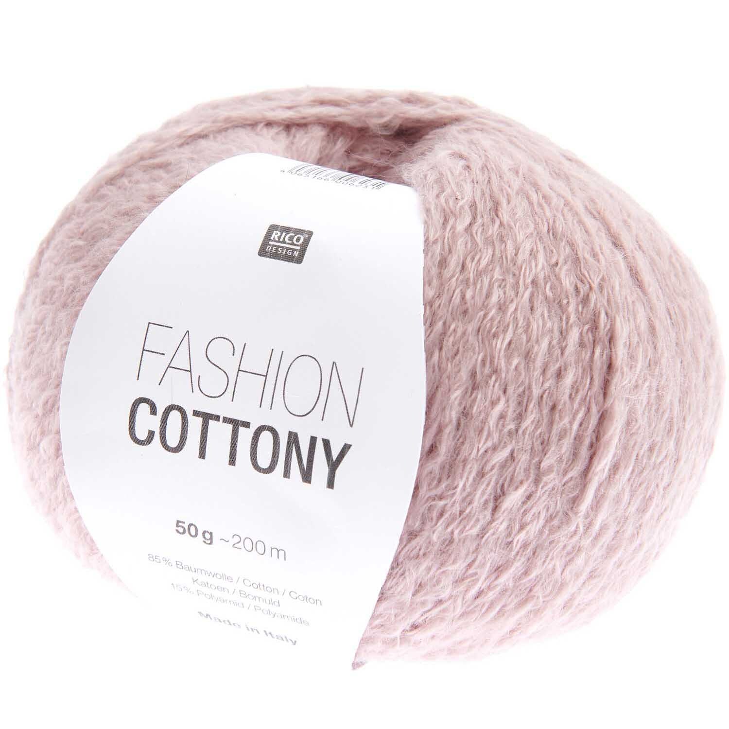 Fashion Cottony 50g 200m Farbe Altrosa Uni von Rico Design Fashion Cottony: Weiches Garn in Altrosa, 50g 200m, ideal für Strickprojekte. Marke: Rico Design.