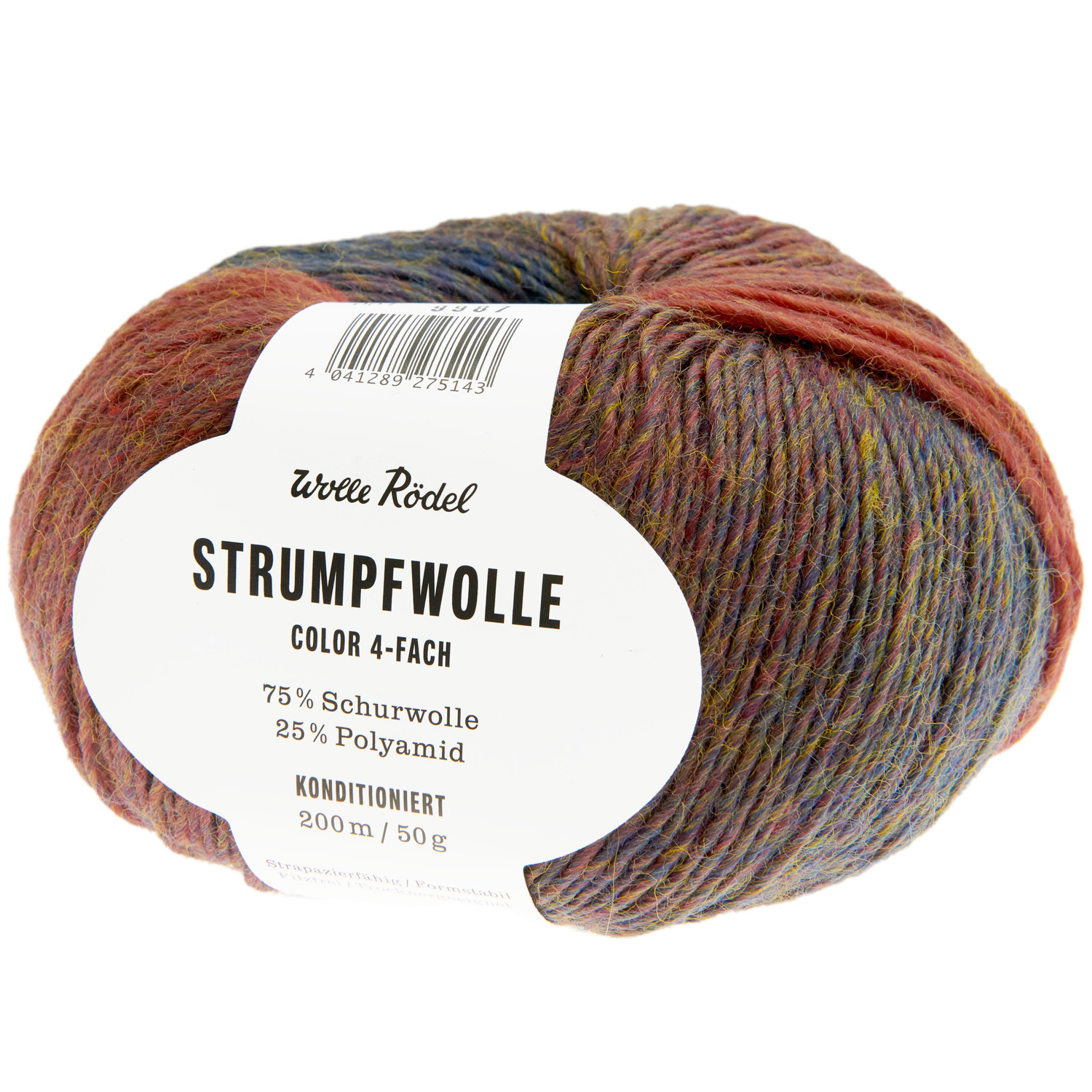 Wolle Rödel Strumpfwolle Color Marine/Rost