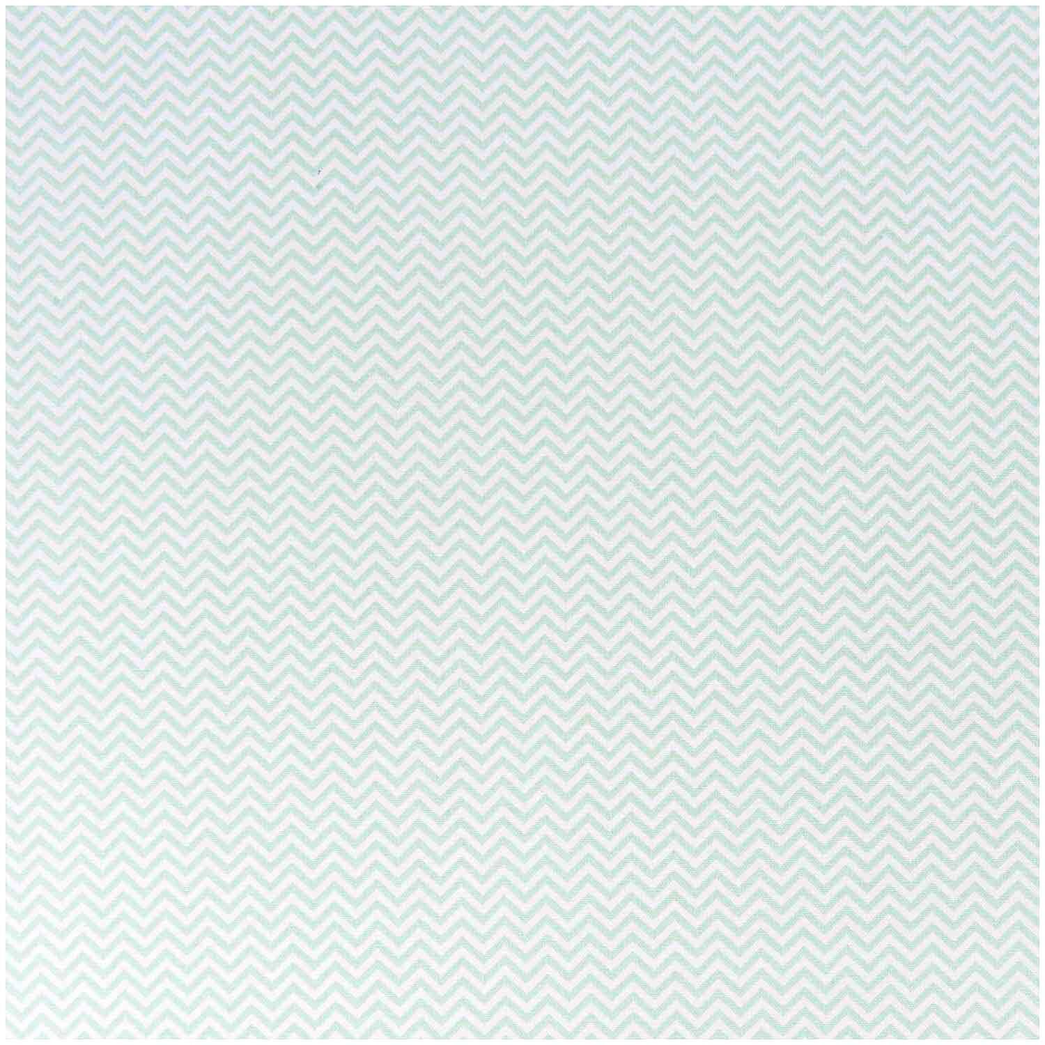 Stoff Zickzack weiß-mint 50x140cm Stoff Zickzack weiß-mint 50x140cm