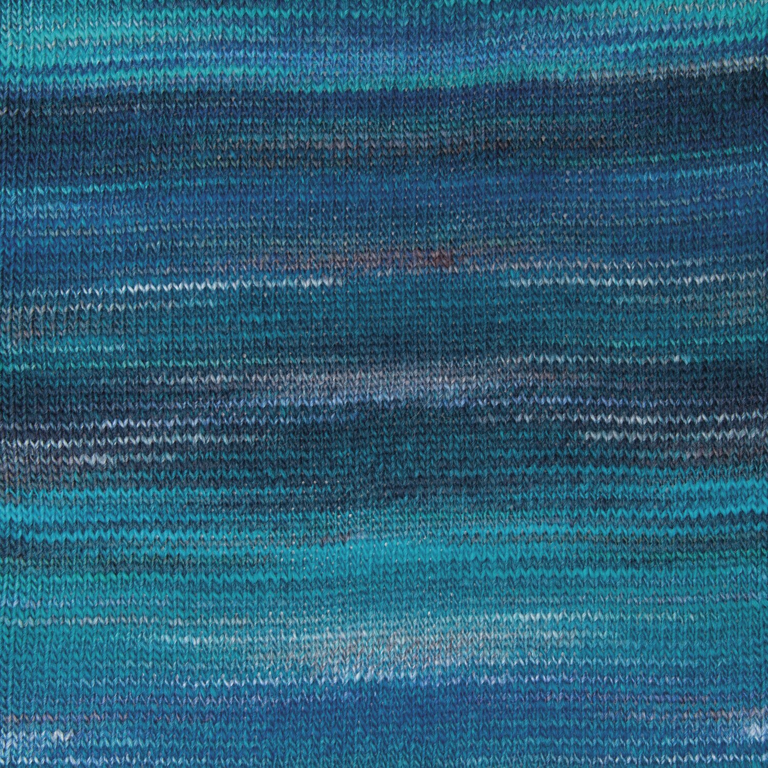 Creative Melange aran Wonderball, gestricktes Muster in Blau- und Aquatönen, 200g 640m.