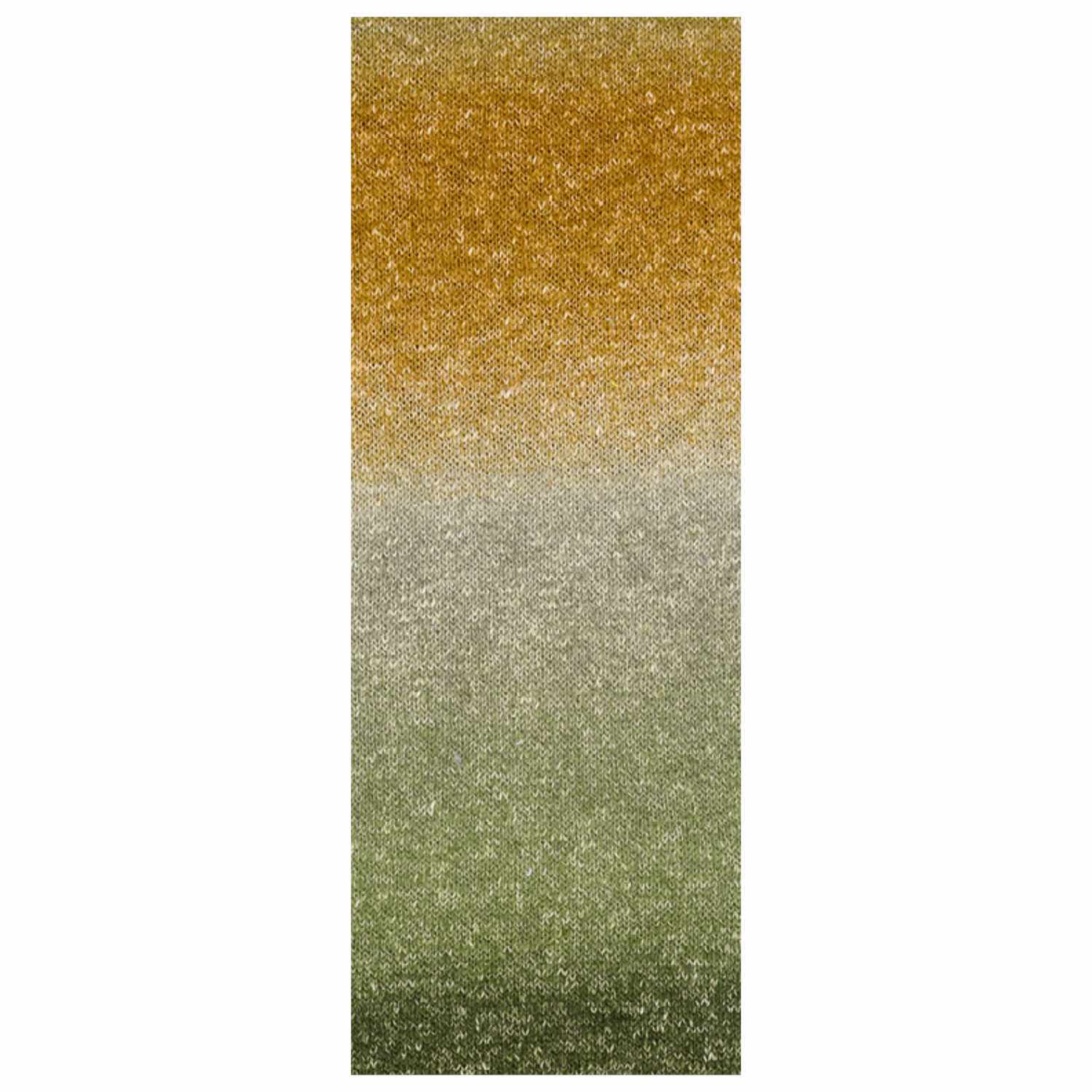 Gomitolo Collina 100g 260m Farbe Sand/Camel/Graubeige/Schilfgrün von LANA GROSSA Mode mit Wolle Handels- und Vertriebs Gomitolo Collina: Farbverlauf von Sand zu Schilfgrün, 100g, 260m, von Lana Grossa.