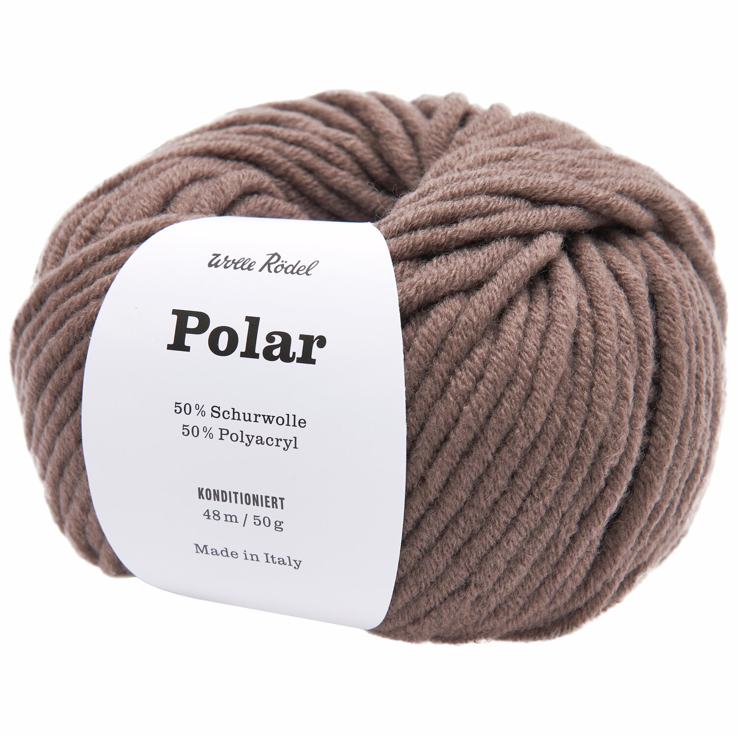 Polar 50g 45m Farbe Taupe von idee. Creativmarkt Polar Wolle von Wolle Rödel in Taupe, 50% Schurwolle, 50% Polyacryl, 50g, 48m, Made in Italy.