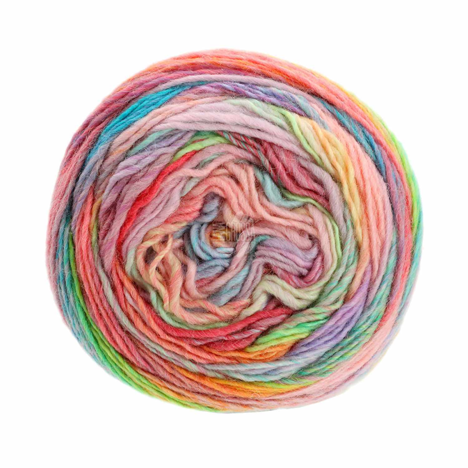 Colorissimo 100g 300m Farbe Lachs-Gelb-Türkis-Flieder von LANA GROSSA Mode mit Wolle Handels- und Vertriebs 