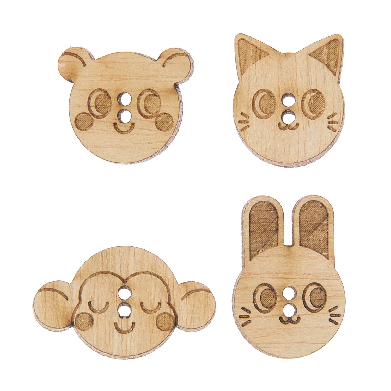 Holzknöpfe Tiere II 4 Stück von Rico Design