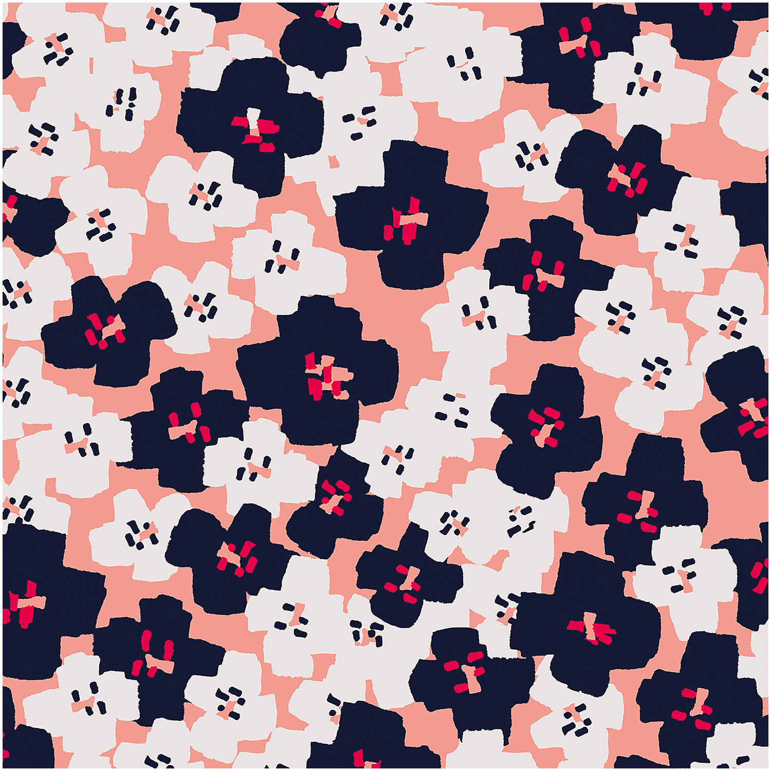 Druckstoff Okina Hana Blumen pink-schwarz 140cm beschichtet Druckstoff Okina Hana Blumen pink-schwarz 140cm beschichtet