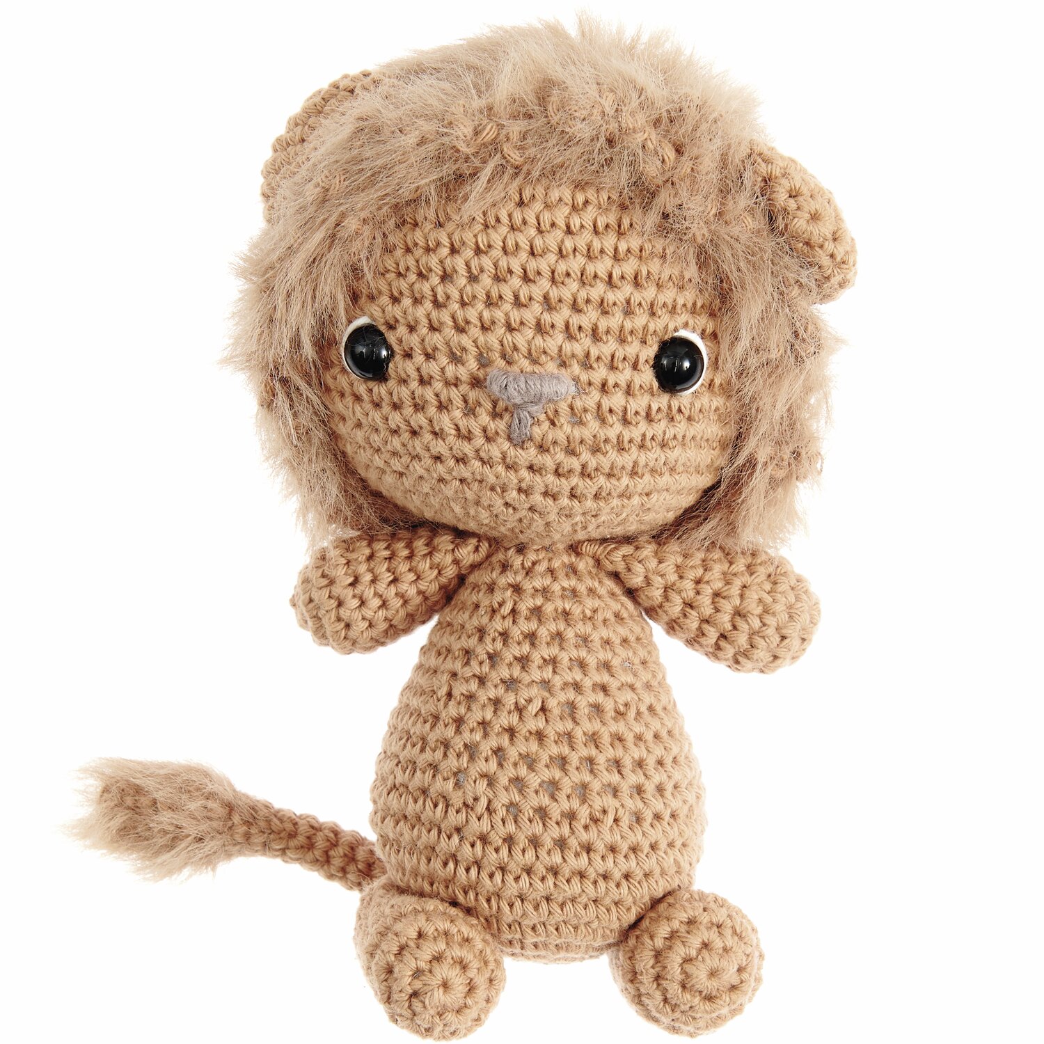 Creative Ricorumi dk 25g Farbe Creme von Rico Design Ricorumi Furry Animals: Gehäkelter Löwe in Karamell mit Sicherheitsaugen. Perfekt für kreative Projekte.