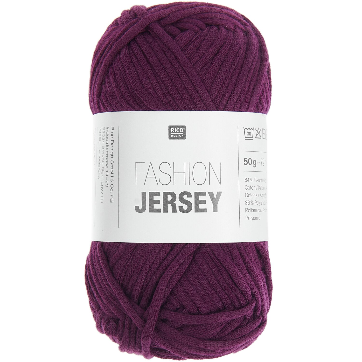 Fashion Jersey, 50g 72m, in tiefem Lila von Rico Design. Ideal für kreative Strickprojekte.