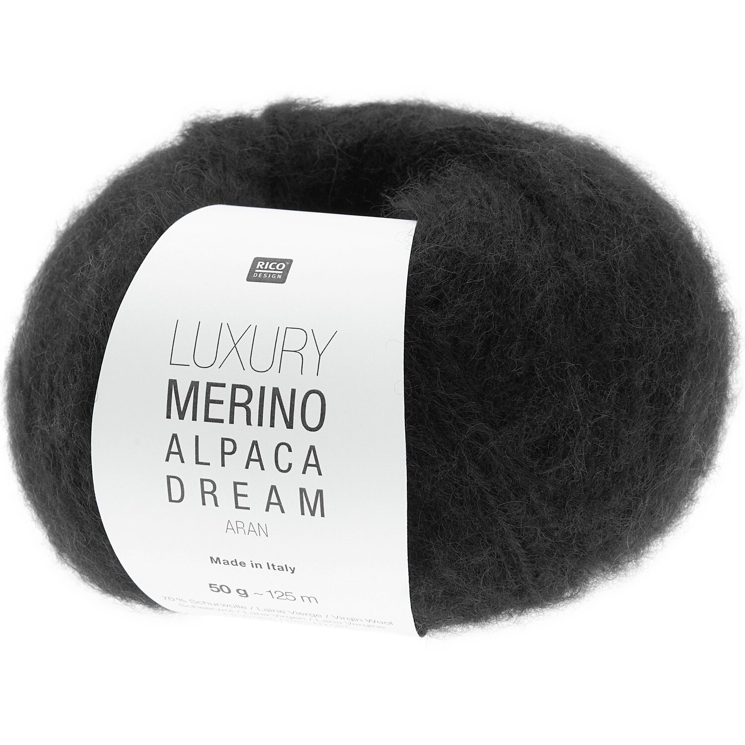 Luxury Merino Alpaca Dream aran 50g 125m Farbe Schwarz von Rico Design
