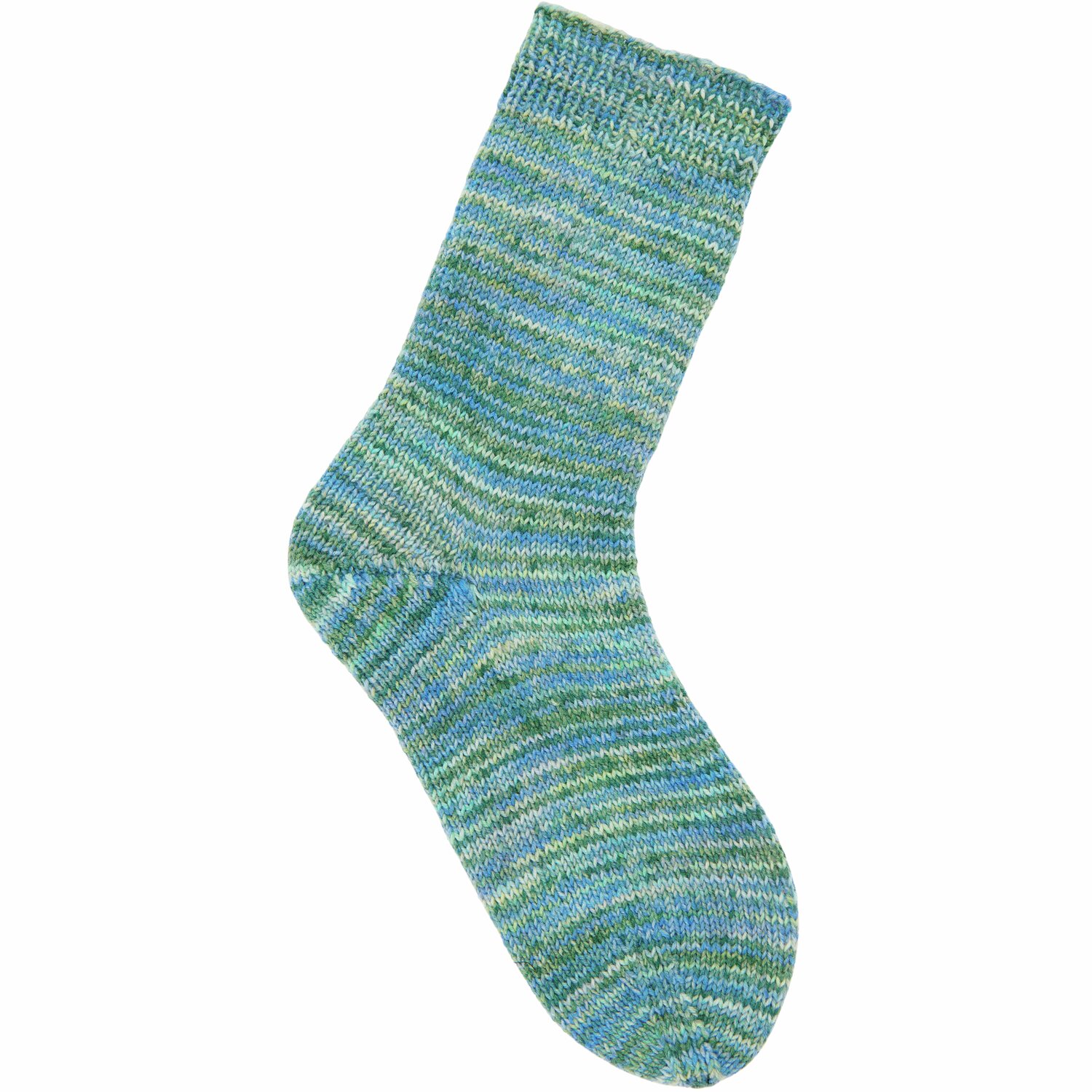 Socks Merino Multicolor 4-fädig: Weiche Socke in Aqua von Rico Design, gestrickt aus 100g Wolle mit 380m Länge. Ideal für kühle Tage.