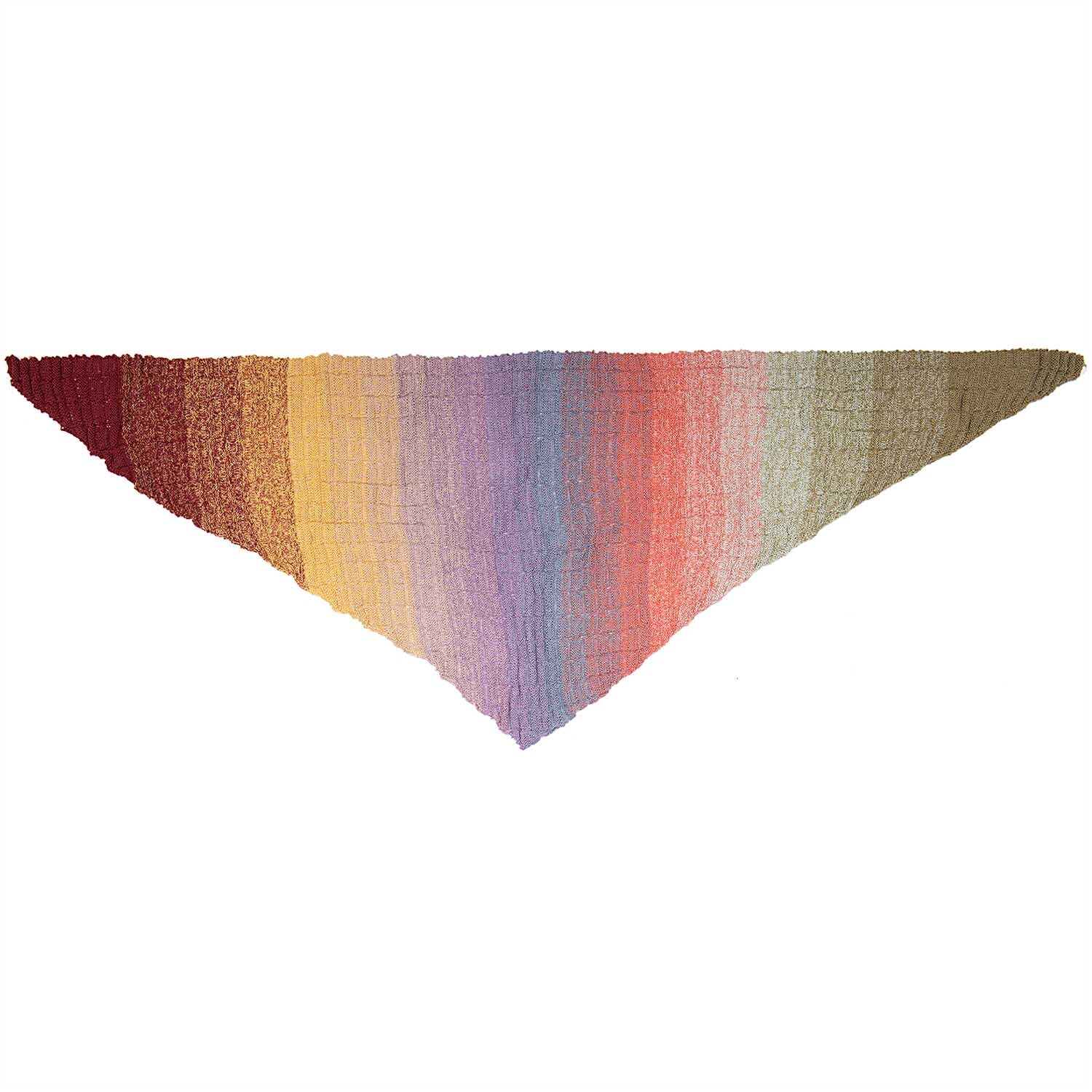 Creative Cotton Dégradé Lucky 8: Dreieckstuch in sanften Rot-Flieder-Tönen, 200g, 800m, von Rico Design. Ideal für stilvolle Strickprojekte.
