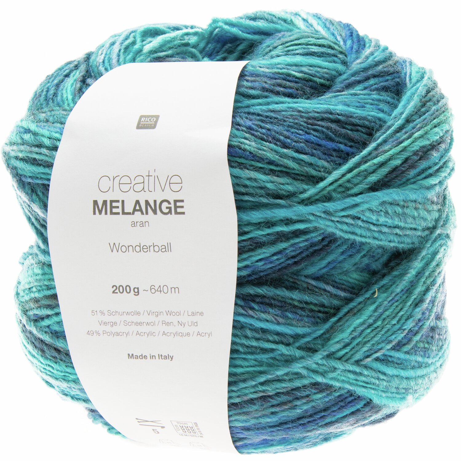 Rico Design Creative Melange aran Wonderball Aqua Mix