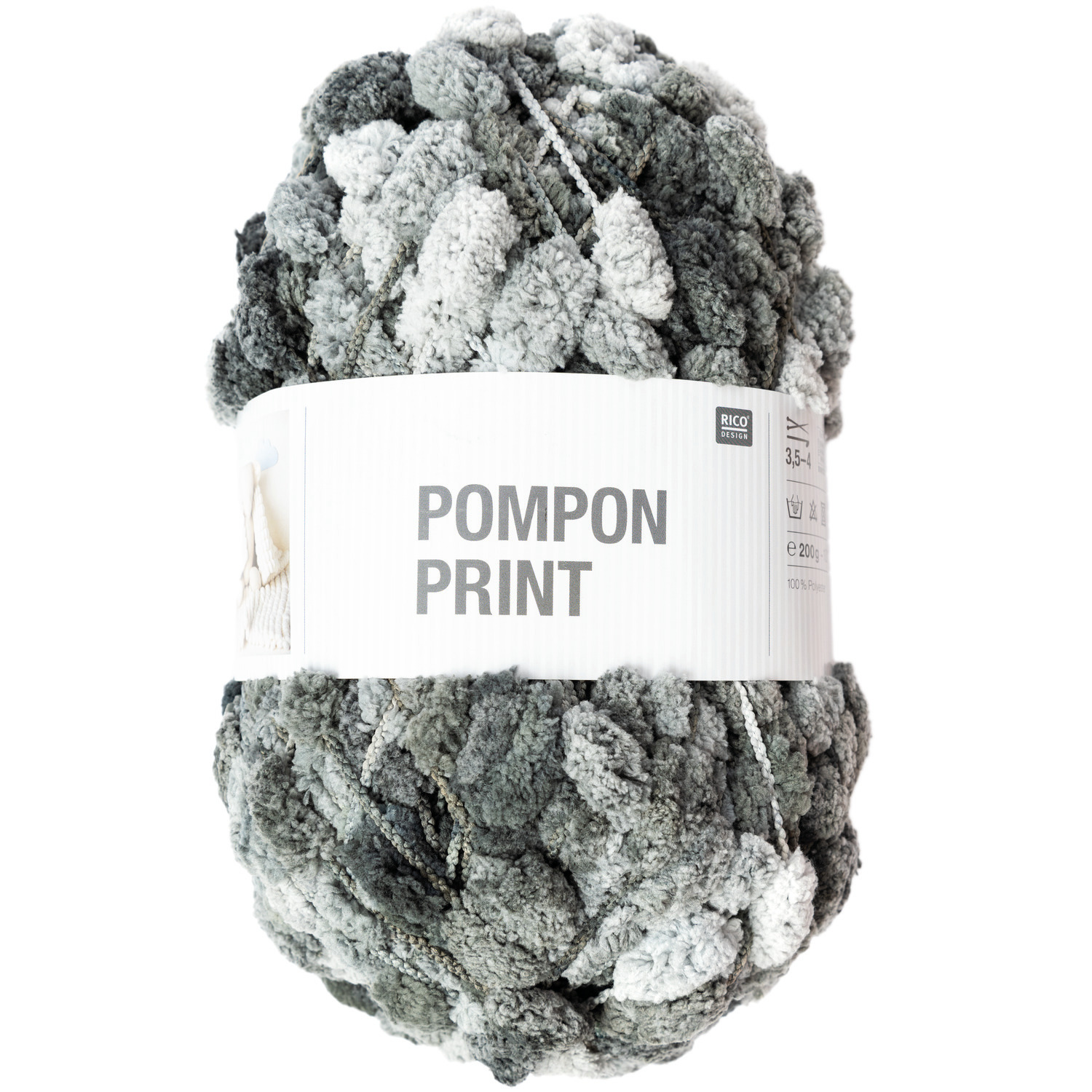 Rico Design Creative Pompon Print Grau Mix