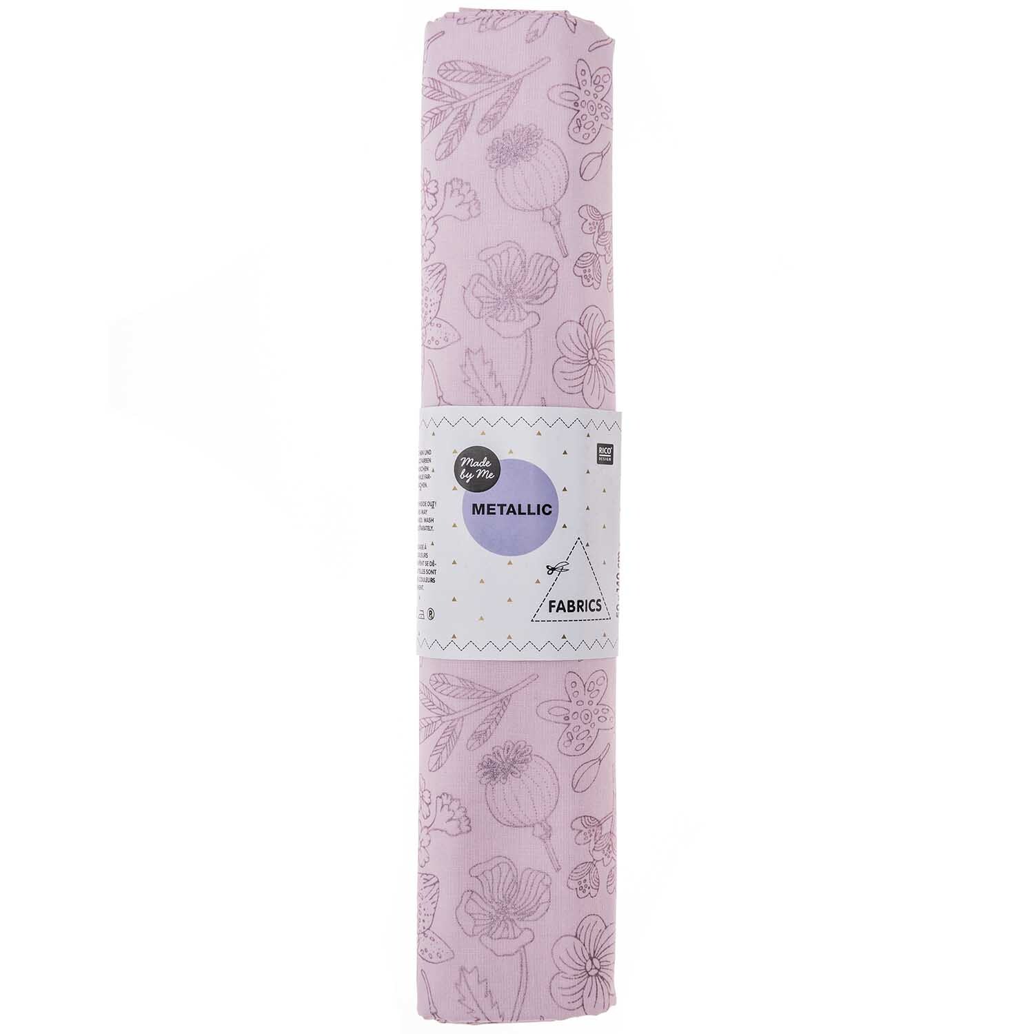 Druckstoff Hygge Blumen rosa-metallic 50x140cm Druckstoff Hygge Blumen rosa-metallic 50x140cm