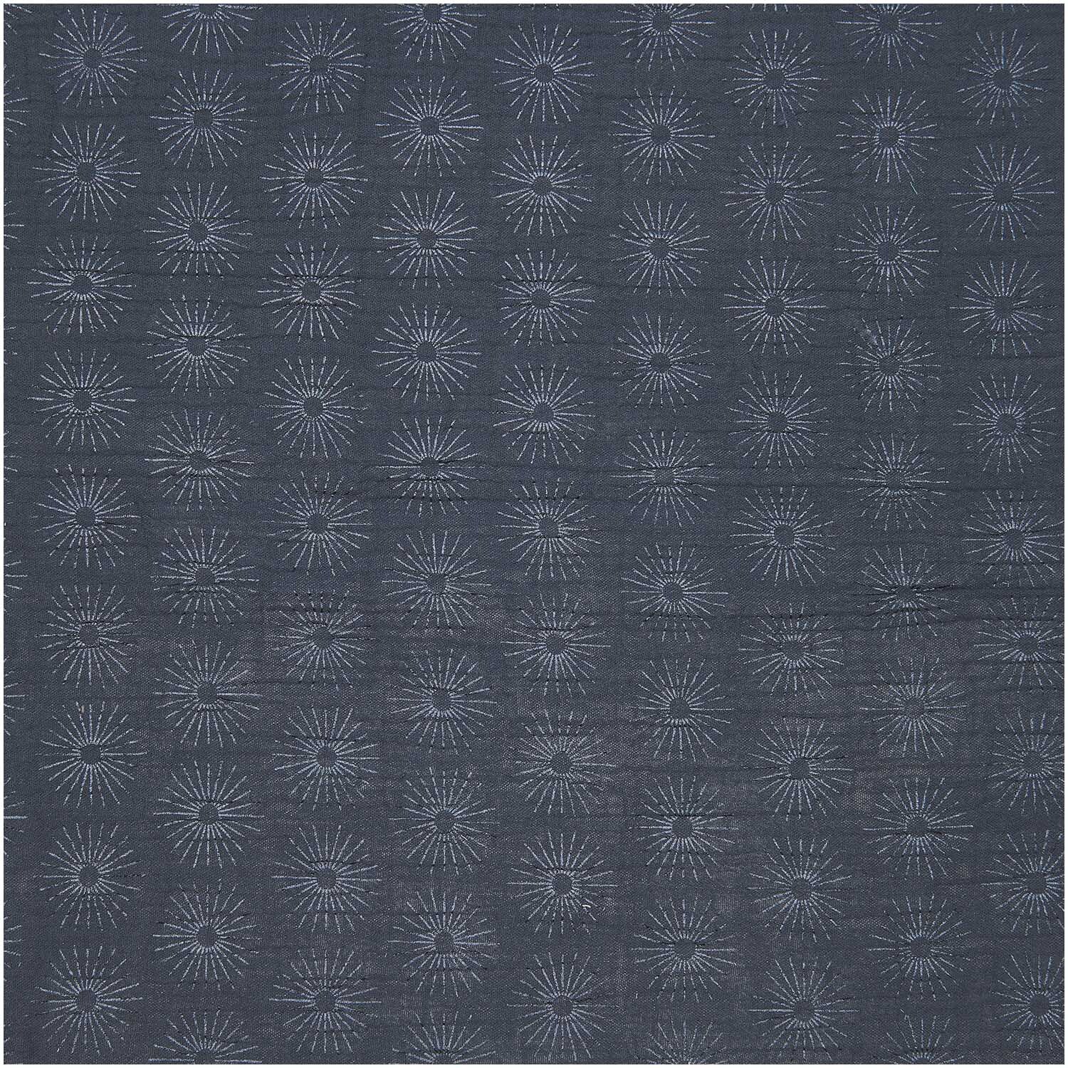 Stoffabschnitt Krinkelmusselin Rosette blau 50x130cm Hot Foil Stoffabschnitt Krinkelmusselin Rosette blau 50x130cm Hot Foil
