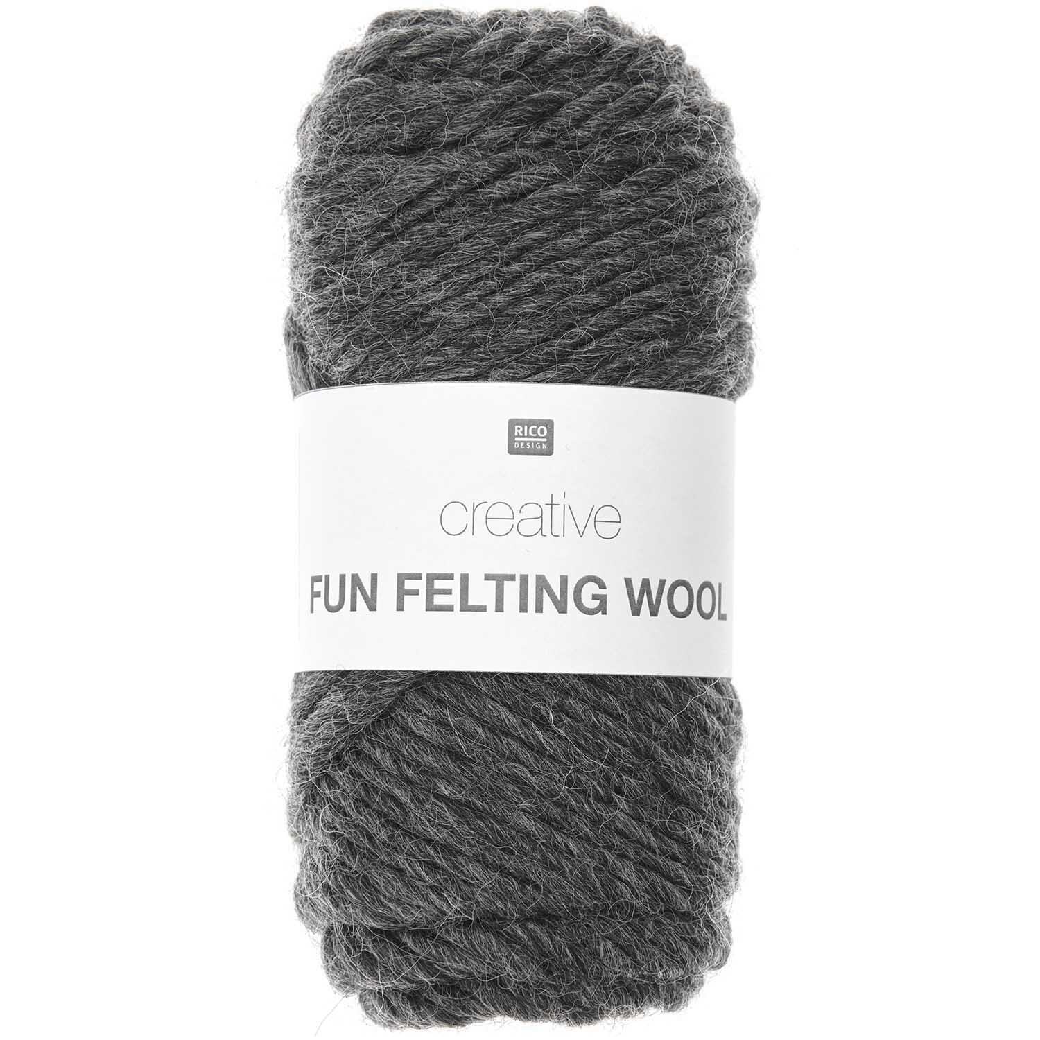 Rico Design Creative Fun Felting Wool Anthrazit