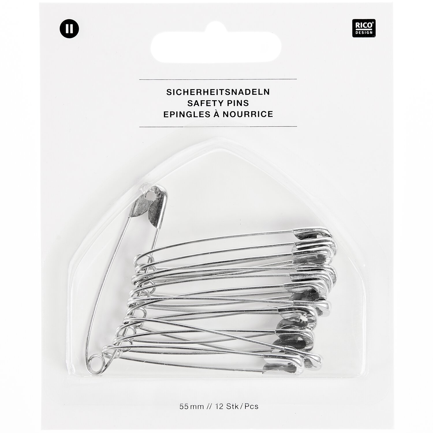 Sicherheitsnadeln 55mm 12 Stück von Rico Design