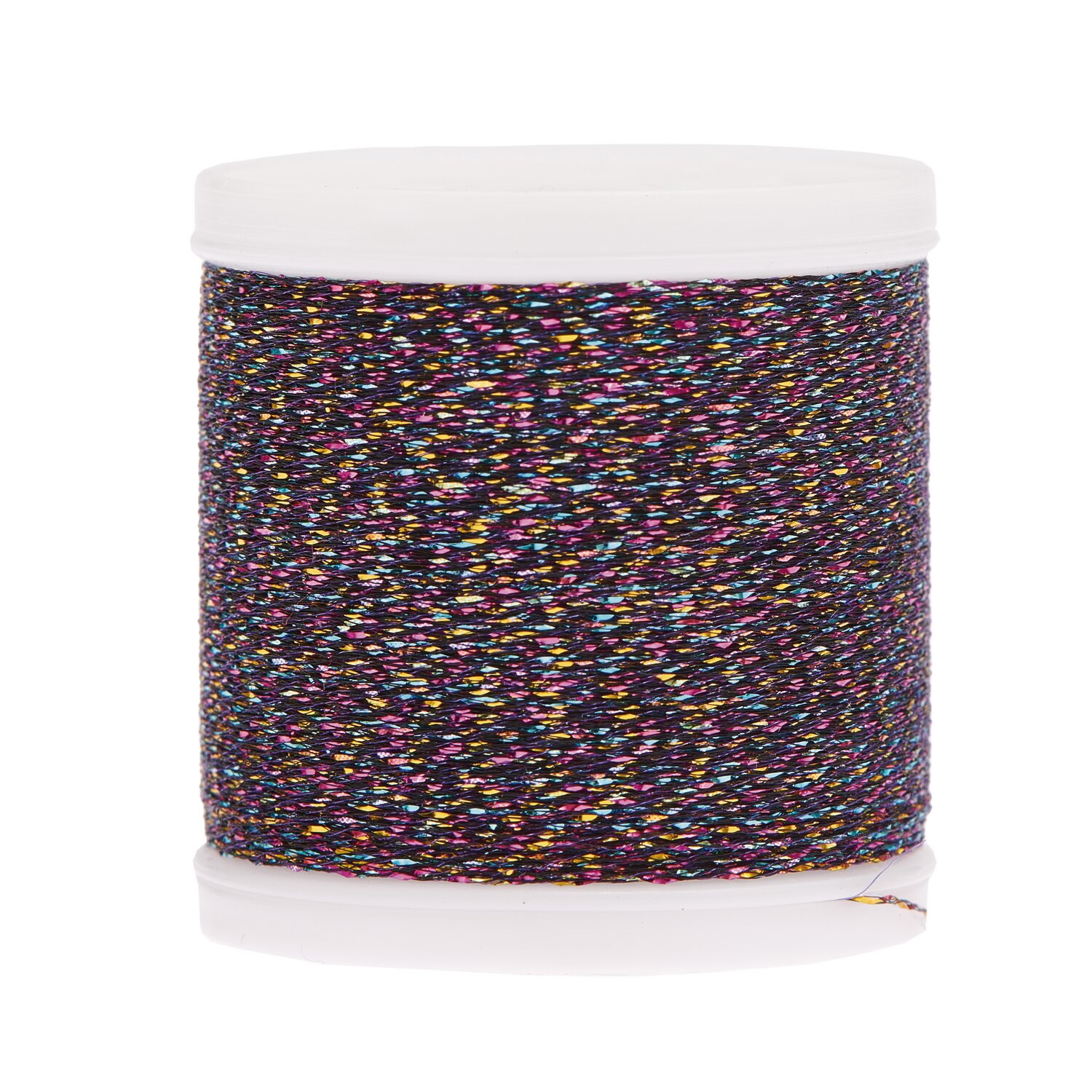 Rico Design Sticktwist Metallic No. 40 Rainbow 200m Schwarz