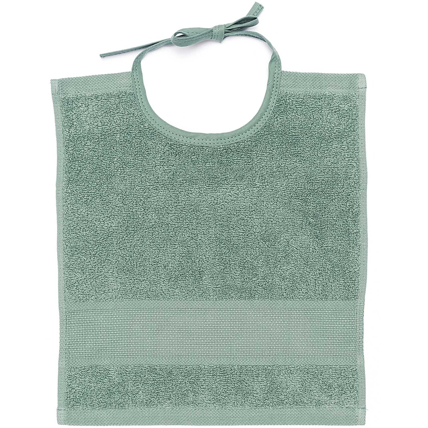 Lätzchen 30x34cm in Meergrün von Rico Design, aus weichem Stoff mit Bindeband, ideal für Babys.