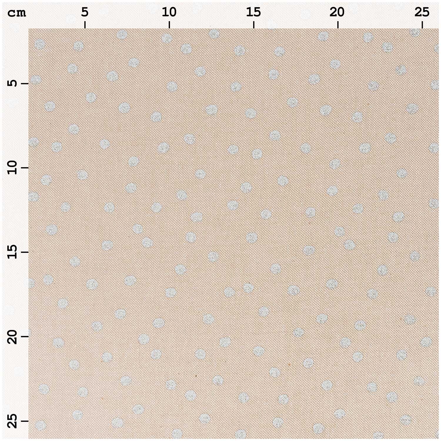 Stoff Punkte natur-silber 140cm breit von Rico Design