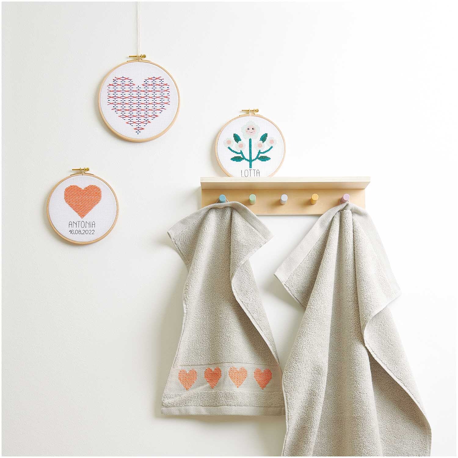 Stickpackung Sashiko Herz Stickpackung Sashiko Herz