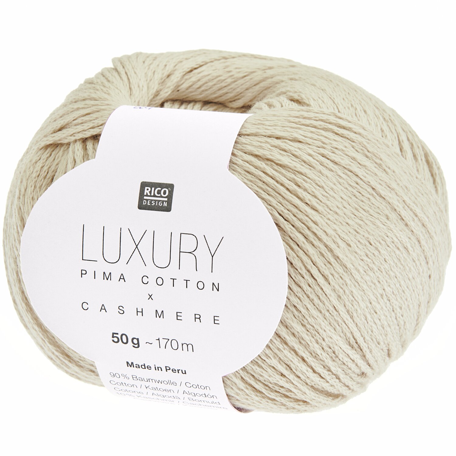 Luxury Pima Cotton x Cashmere 50g 170m Farbe Sand von Rico Design