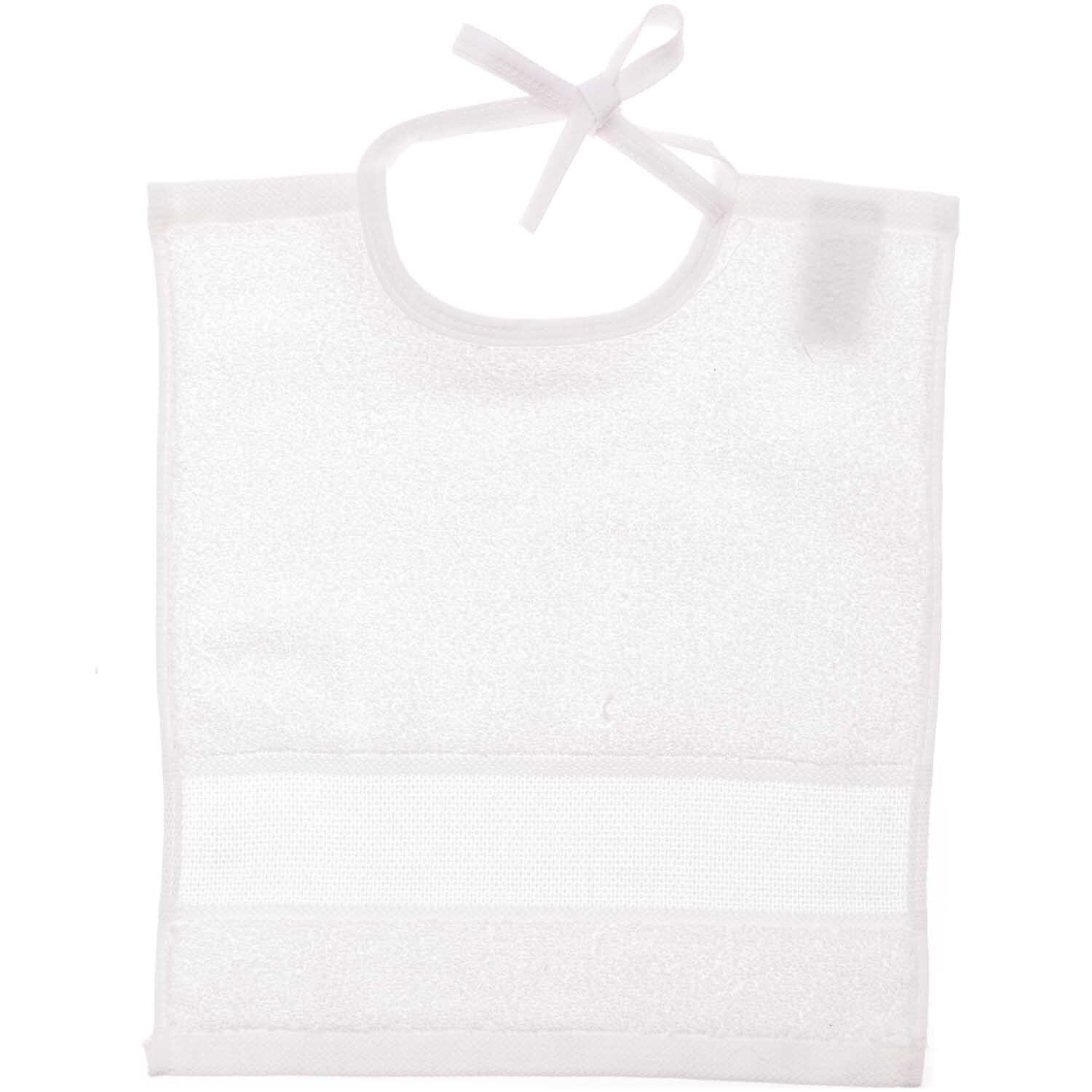 Lätzchen 30x34cm von Rico Design in schlichtem Design, ideal für Babys, mit praktischen Bändern.