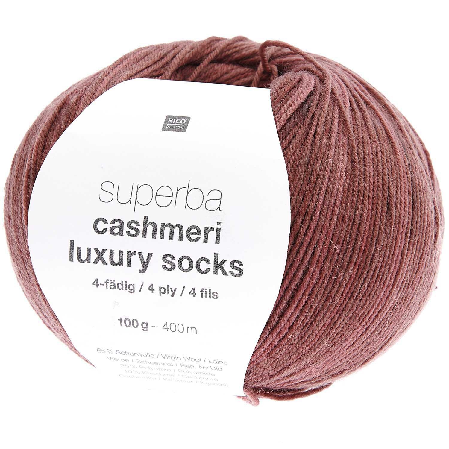 Rico Design Superba Cashmeri Luxury Socks 4fädig Mauve