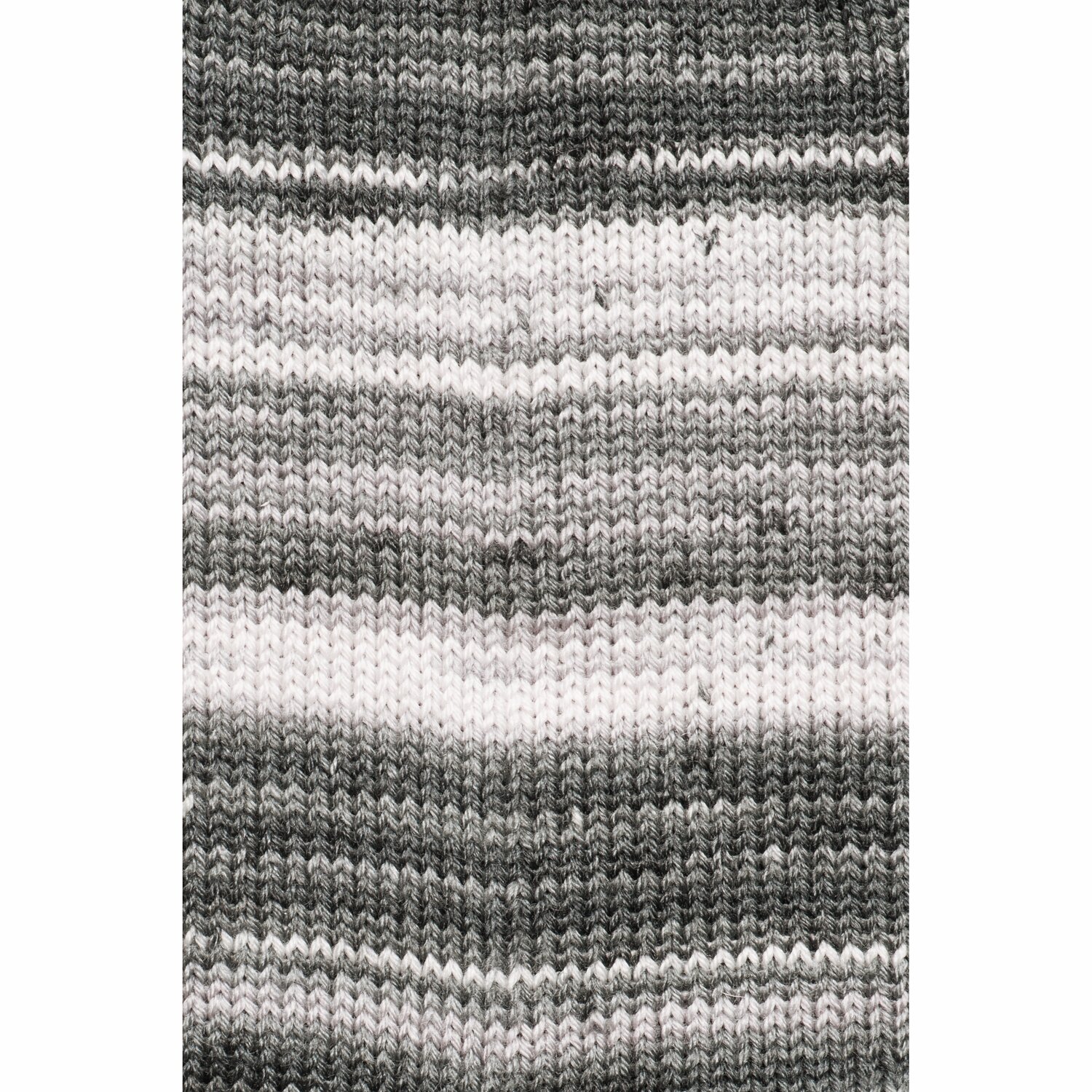 Superba Bamboo superwash, gestricktes Muster in Anthrazit Mix, 100g 420m, weiche Textur.