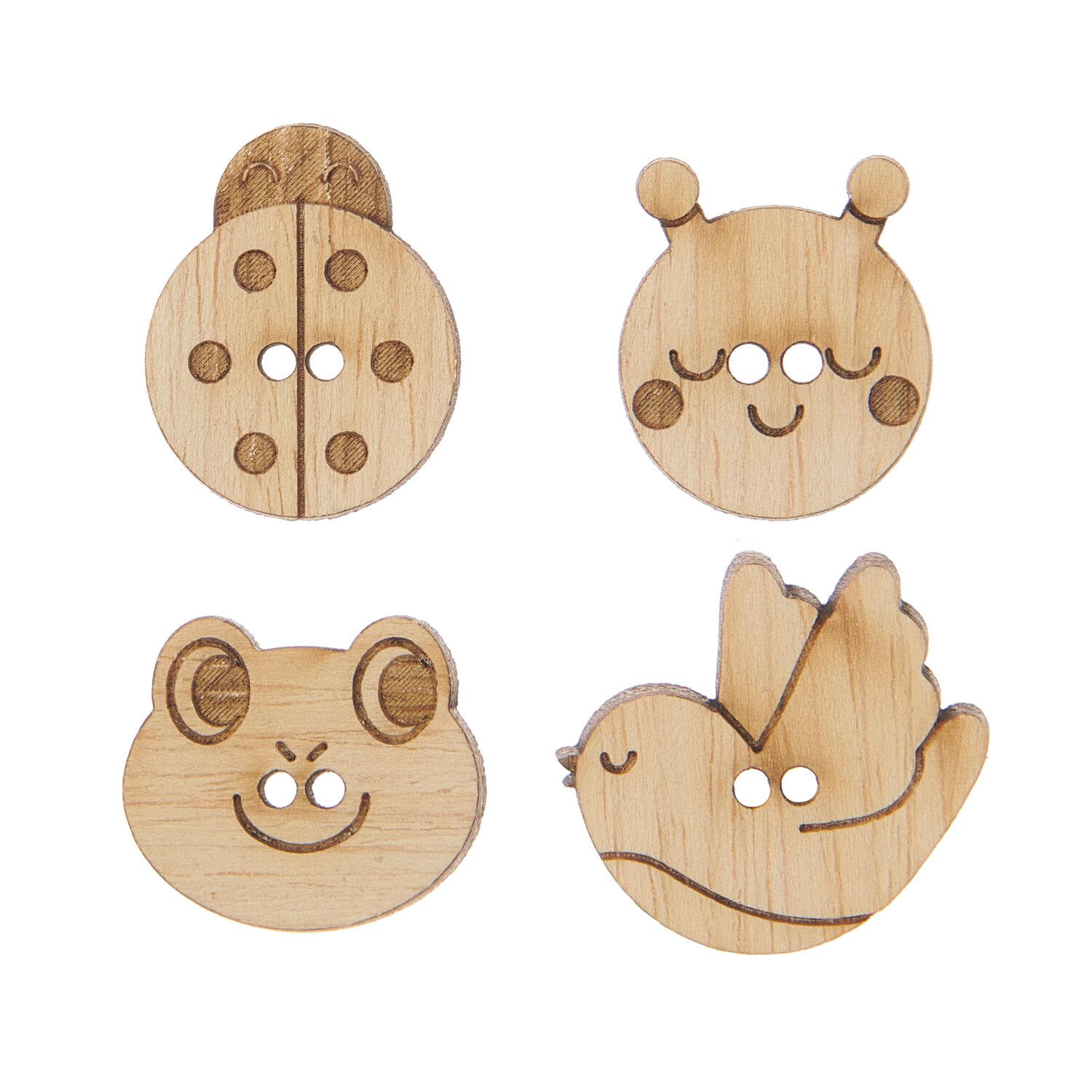 Holzknöpfe Tiere II 4 Stück von Rico Design