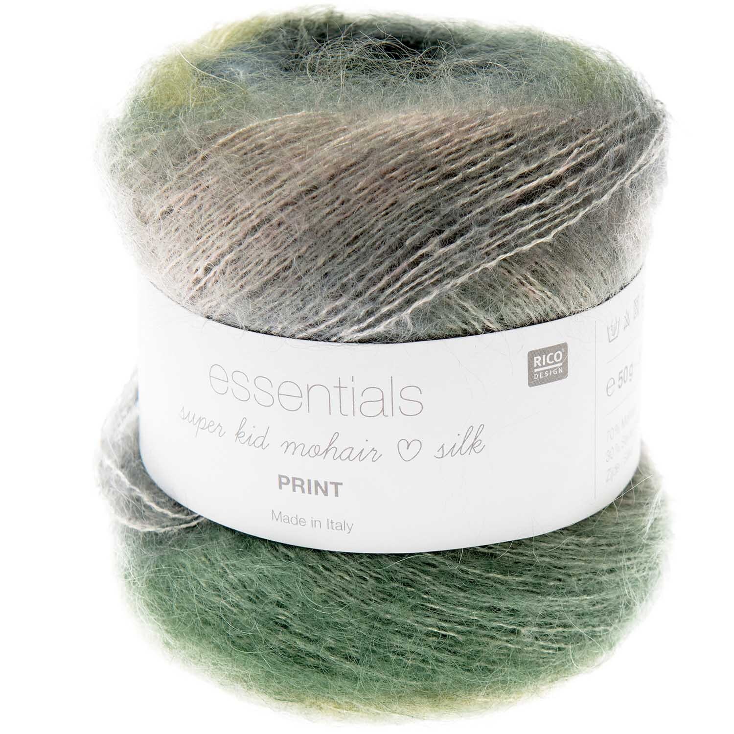 Rico Design Essentials Super Kid Mohair Loves Silk Print Wald
