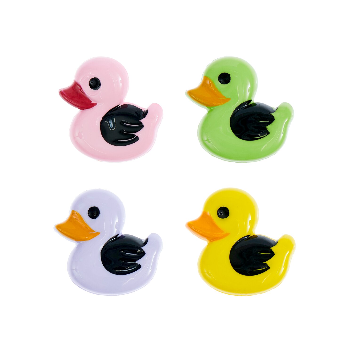 Knopf Ente Bunt 1,8x1,9cm 4 Stück von Rico Design
