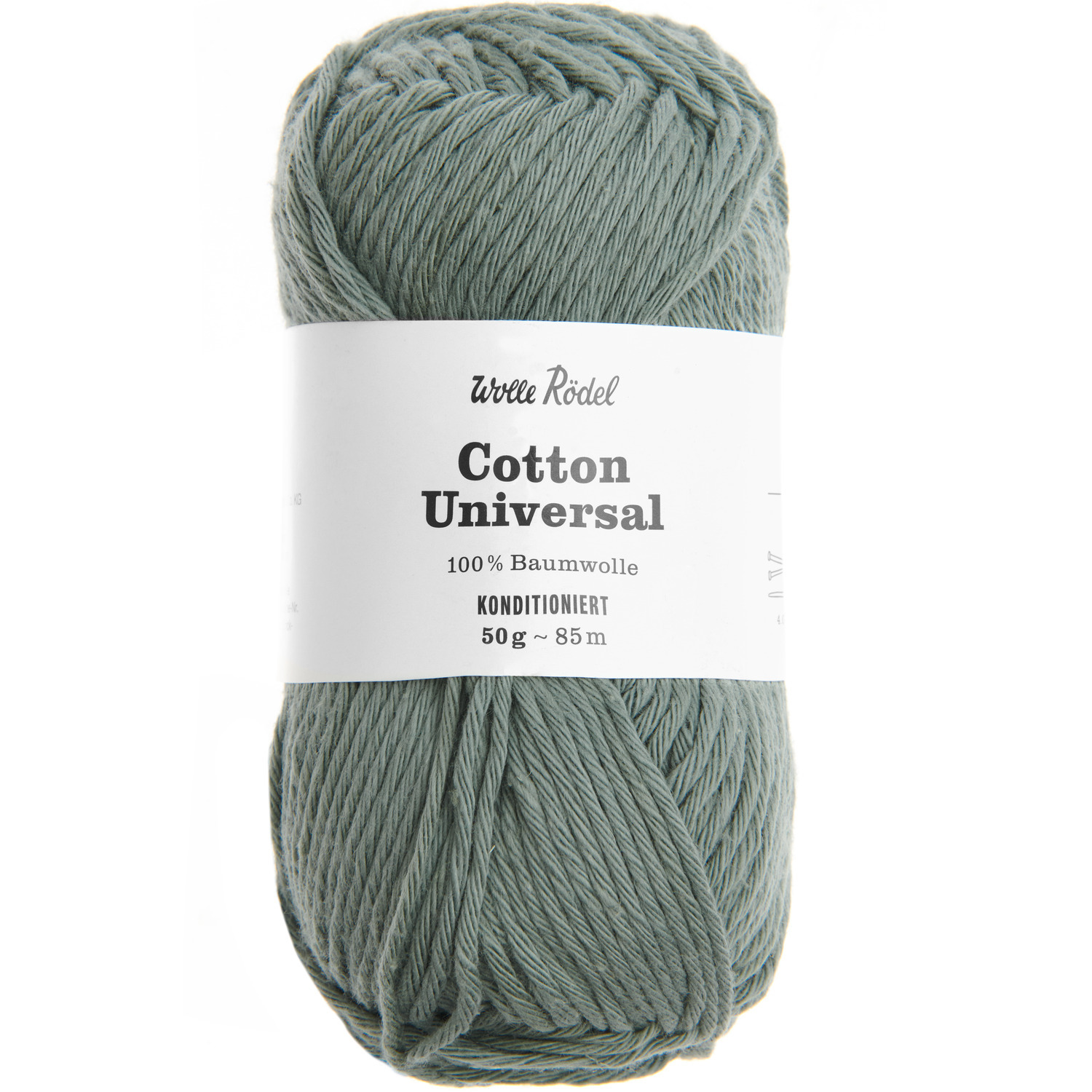 Cotton Universal: Weiches Baumwollgarn in Patina von Wolle Rödel, ideal für Strickprojekte.