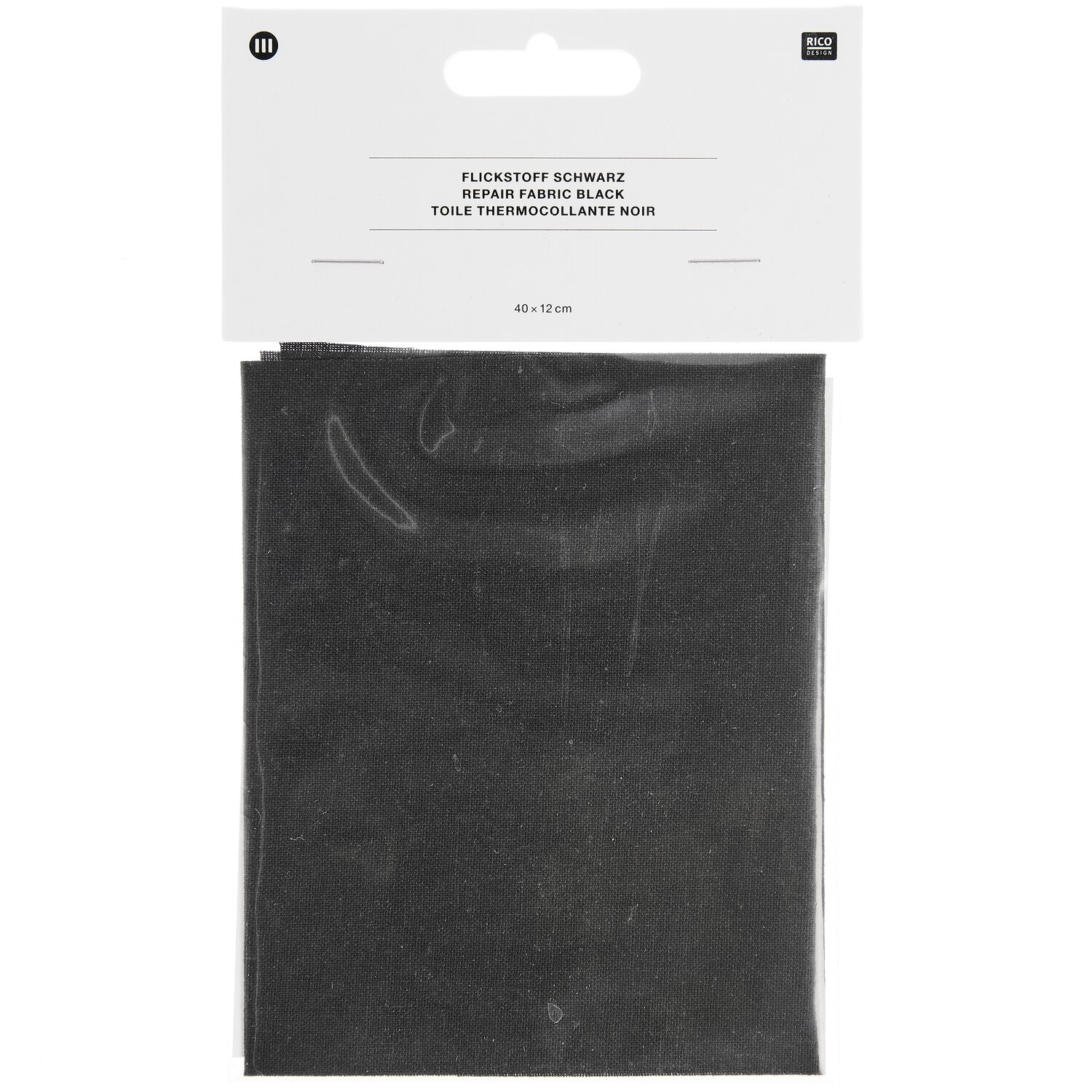 Flickstoff schwarz 40x12cm von Rico Design